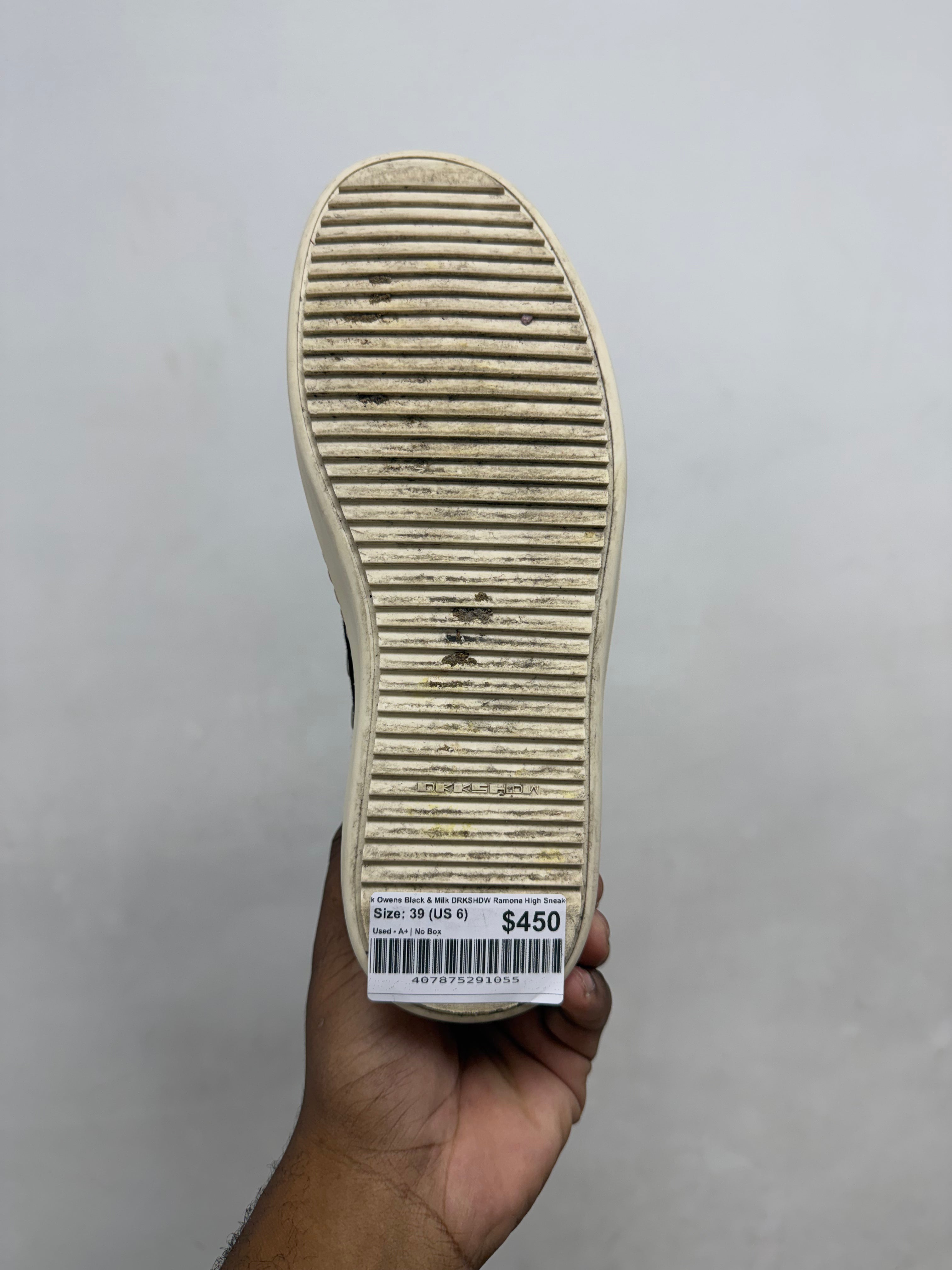 Rick Owens Black & Milk DRKSHDW Ramone High Sneakers