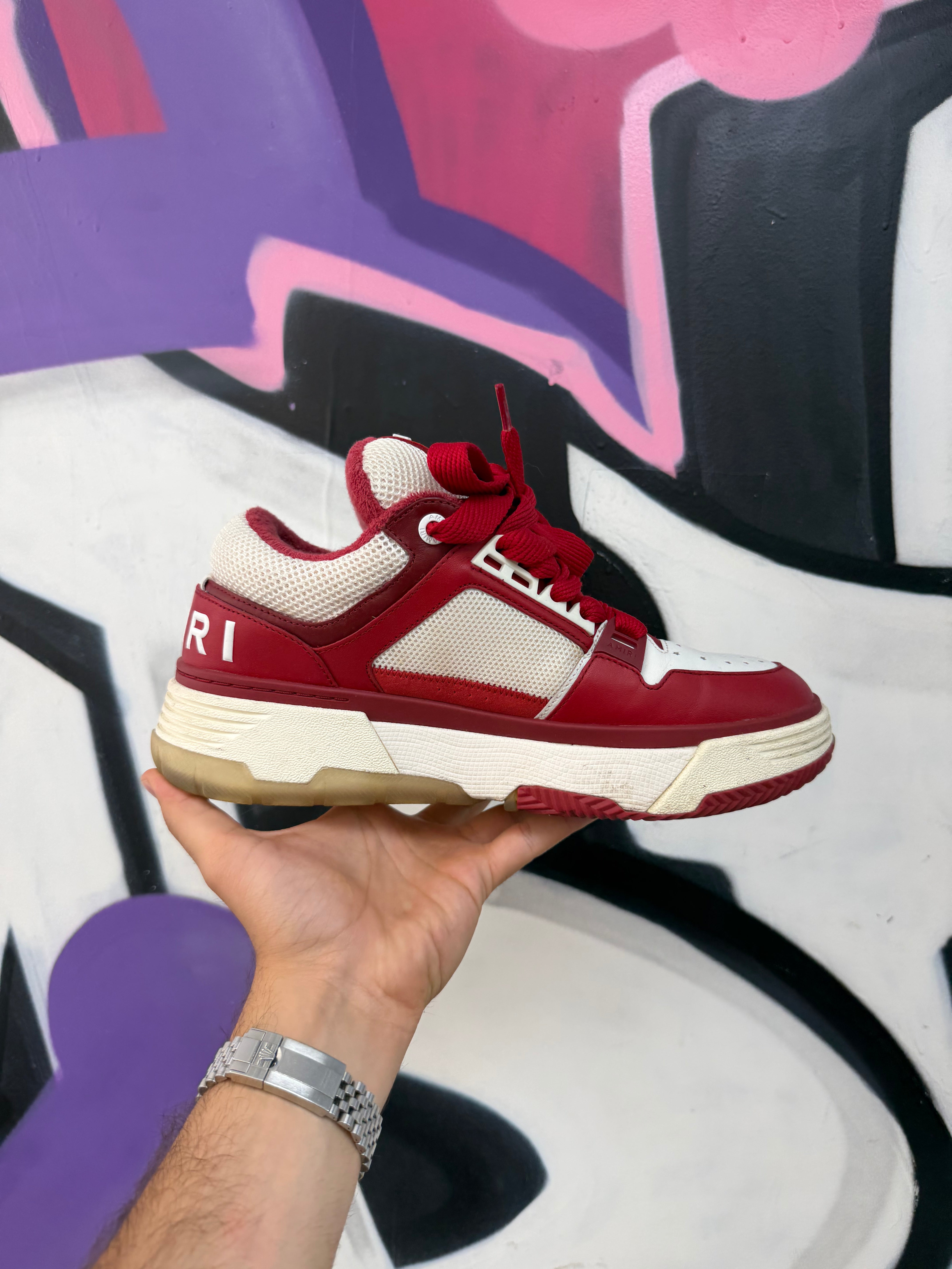 Amiri Red White MA Runner Sneakers