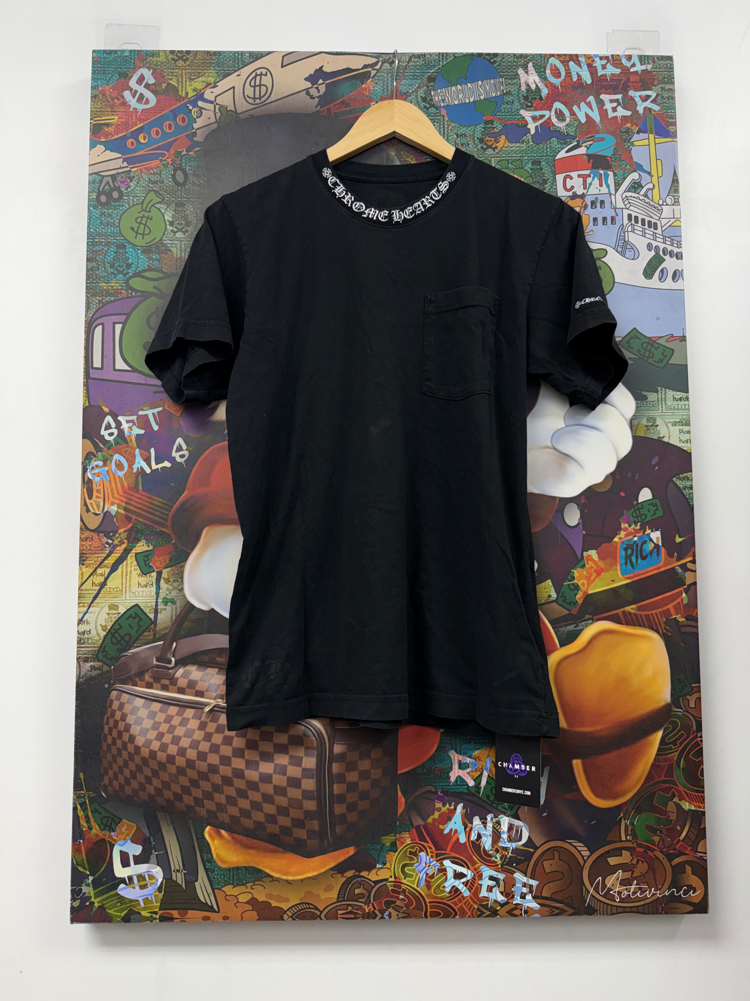 Chrome Hearts Black White Neck Logo Tee