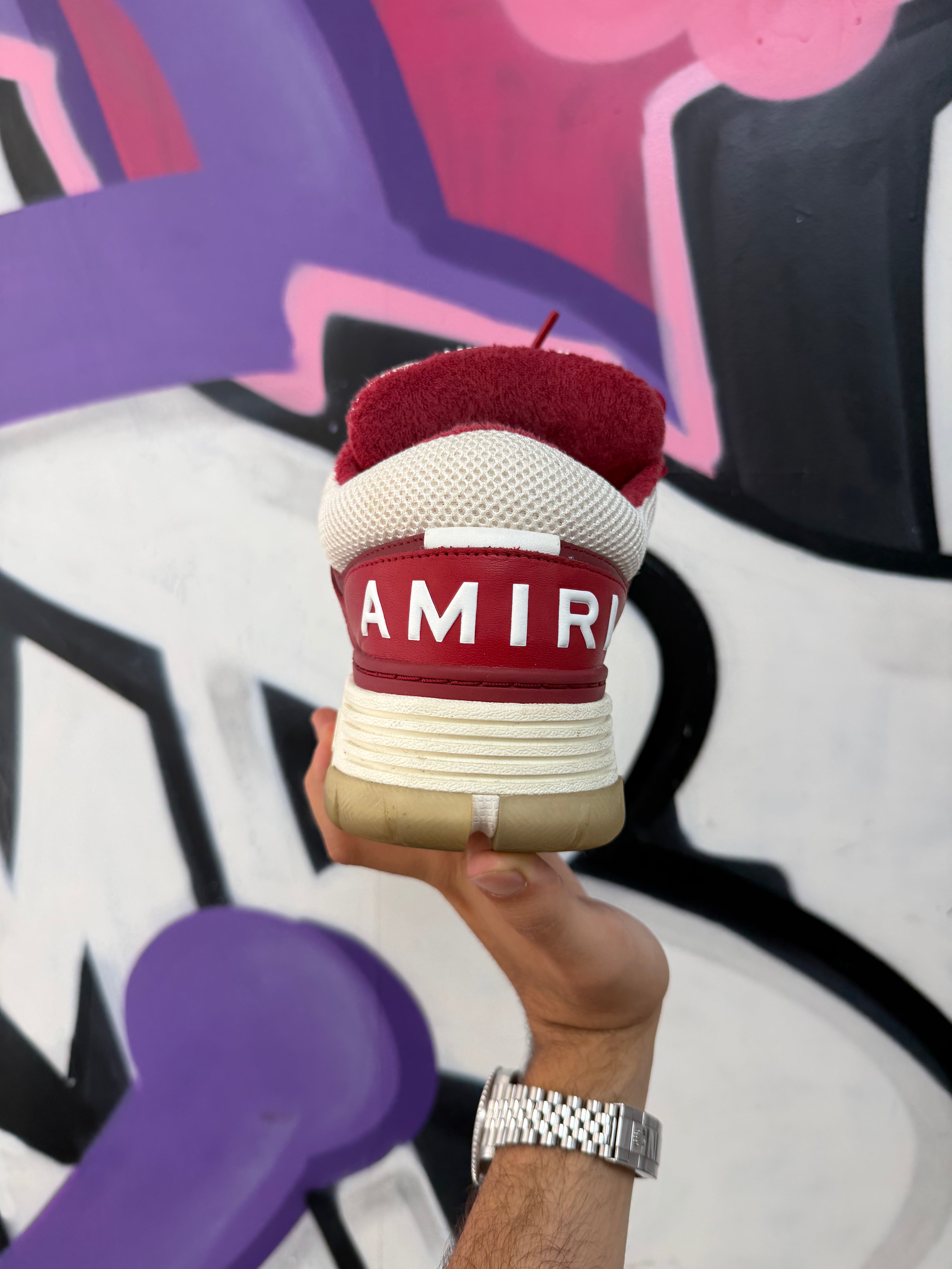 Amiri Red White MA Runner Sneakers
