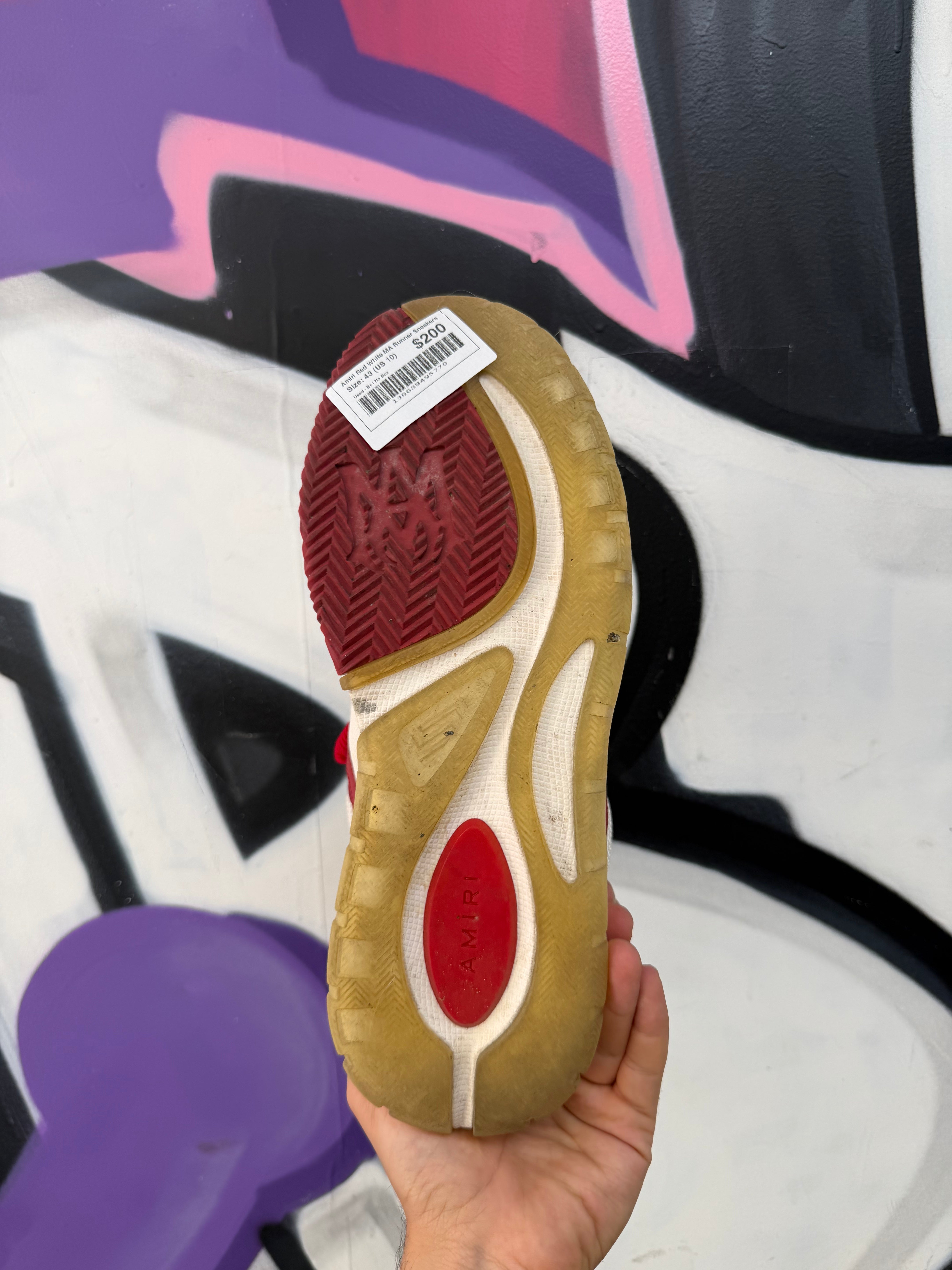 Amiri Red White MA Runner Sneakers