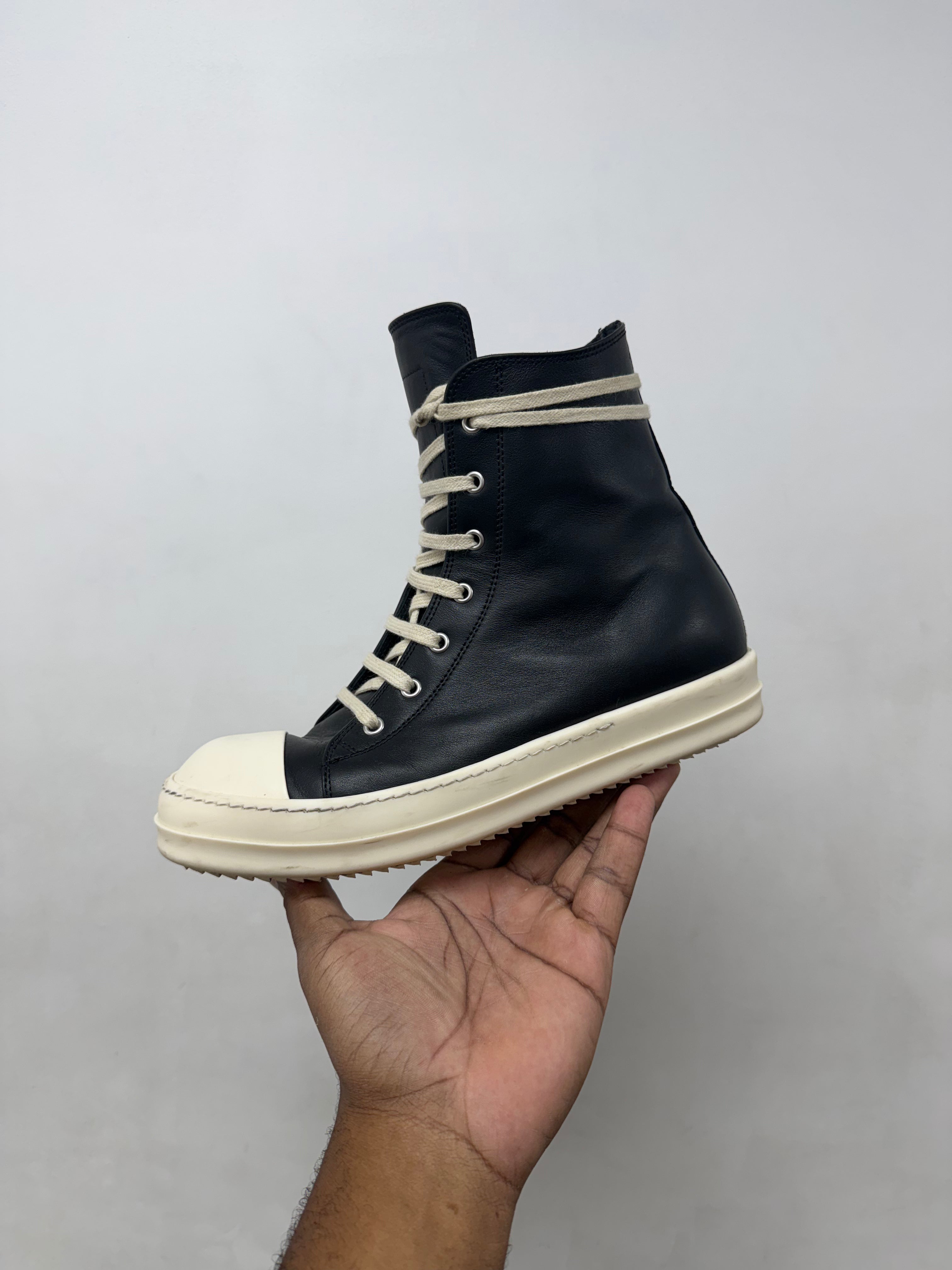 Rick Owens Black & Milk Mainline Ramone High Sneakers