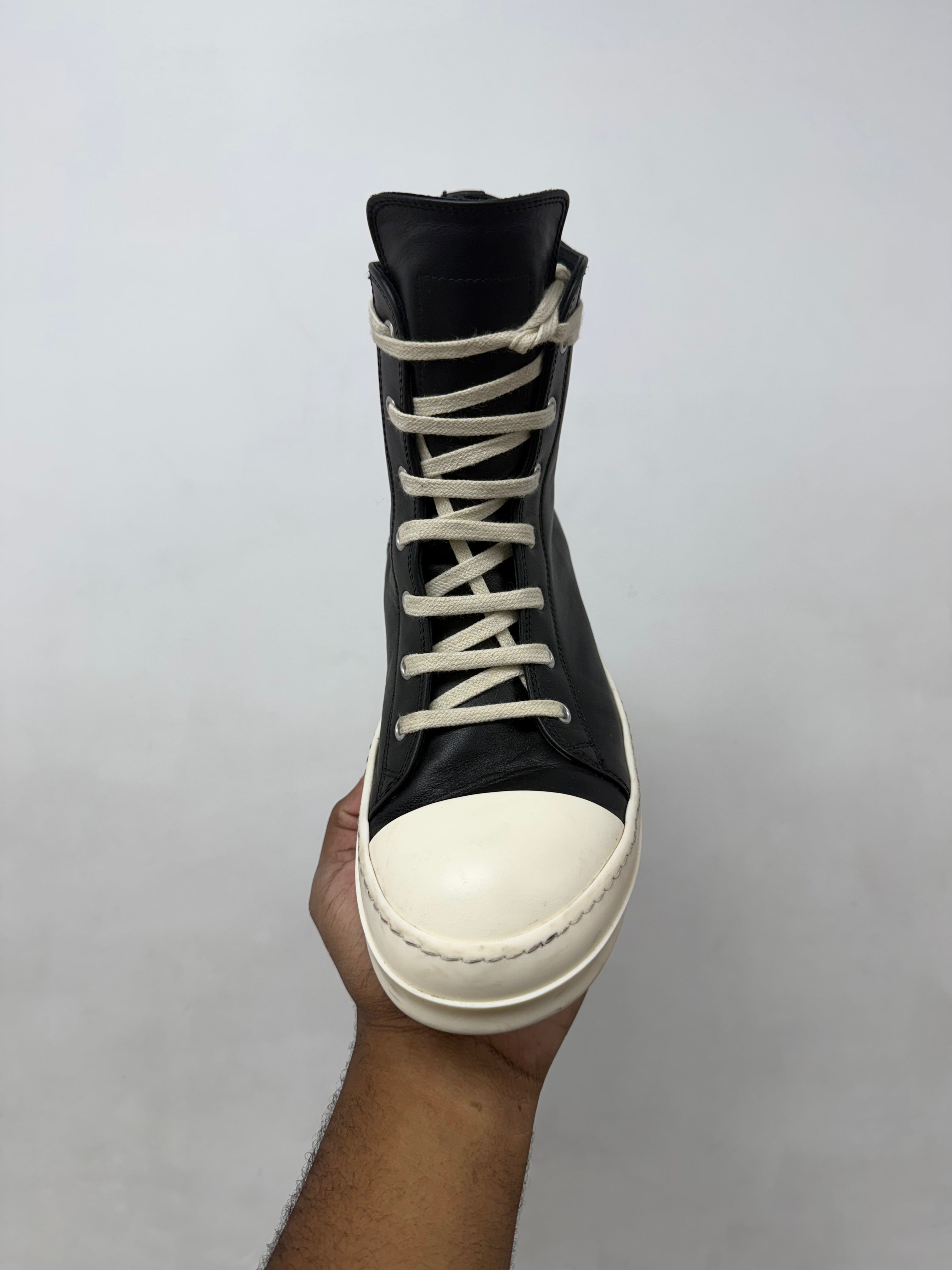 Rick Owens Black & Milk Mainline Ramone High Sneakers