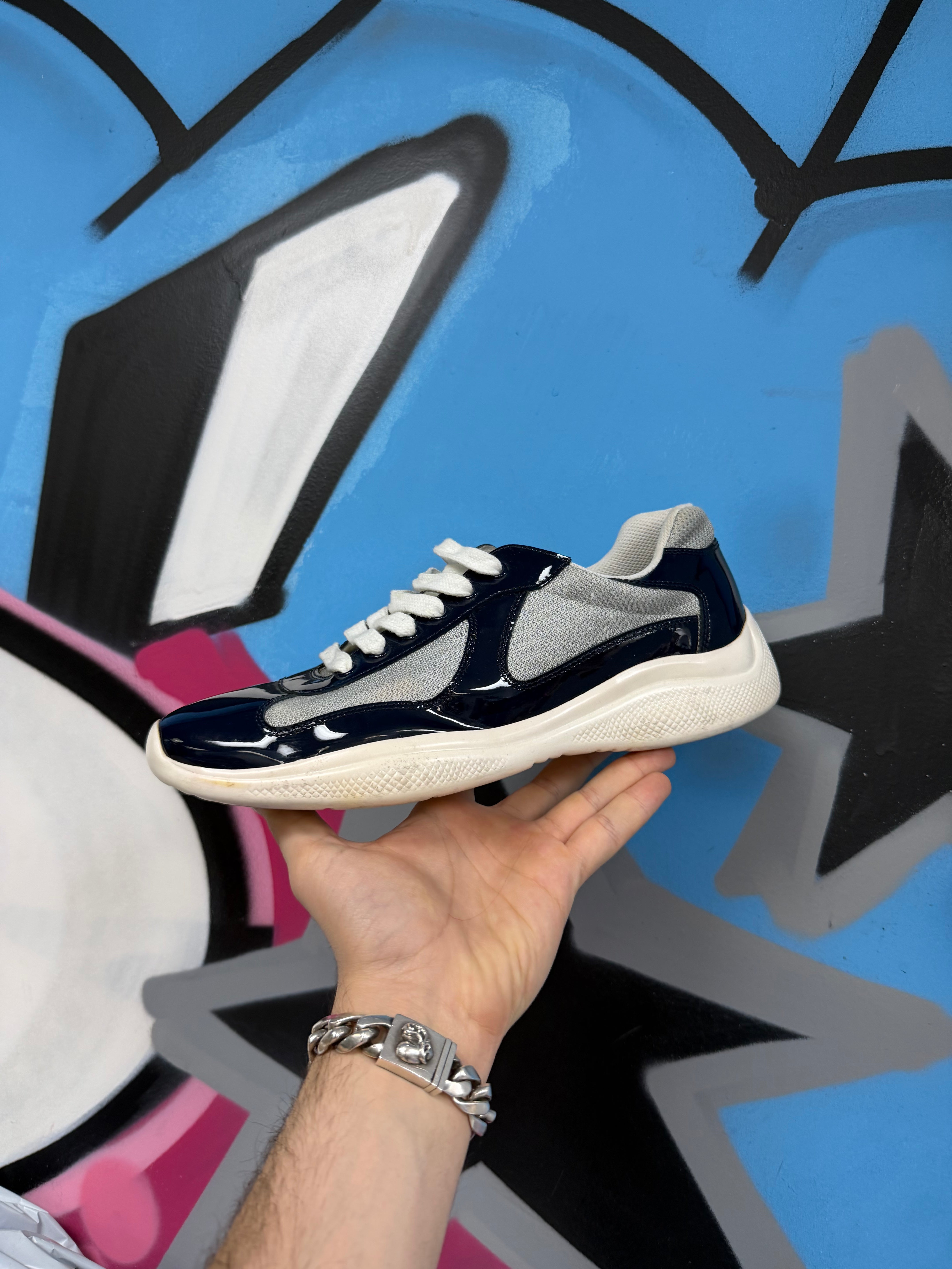 Prada Navy Cups Sneakers