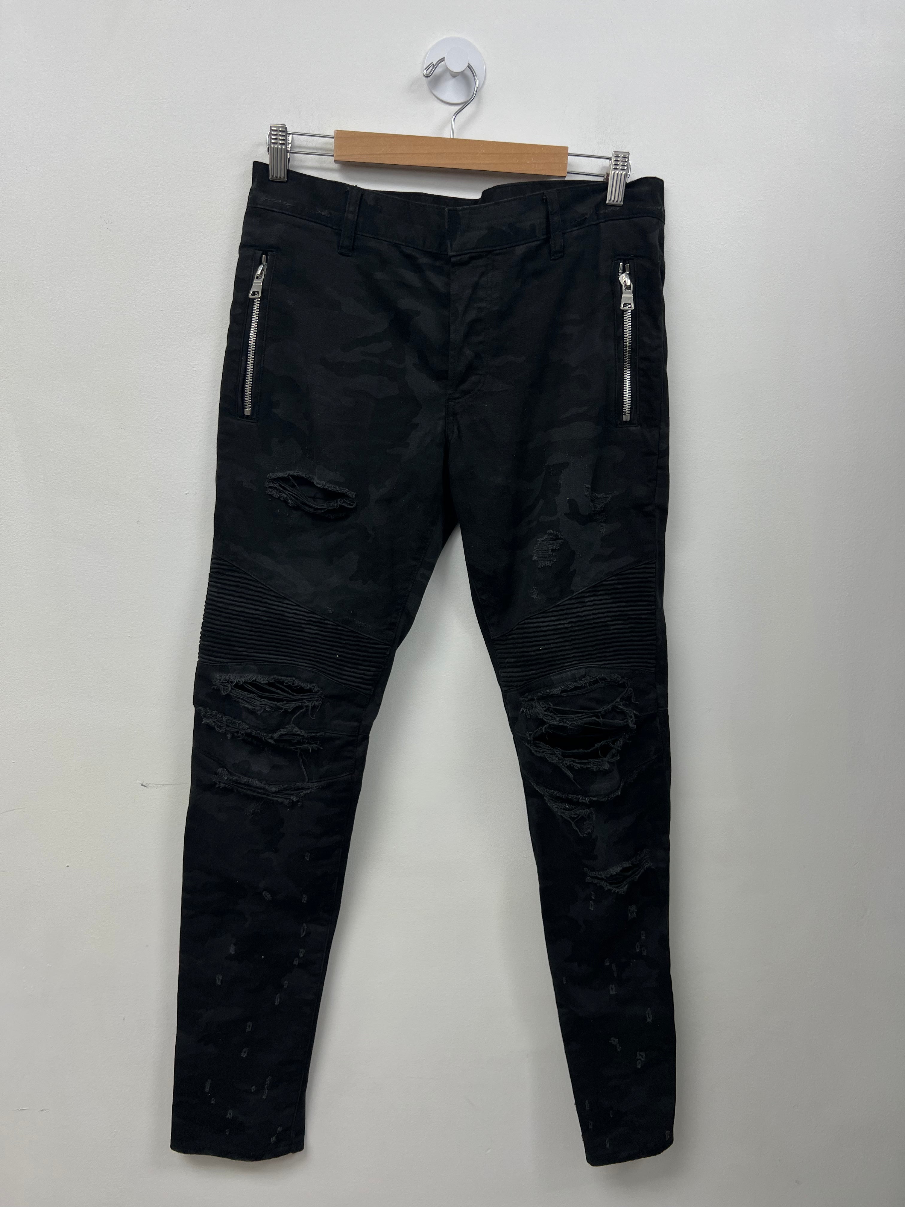 Balmain Camo Biker Pants