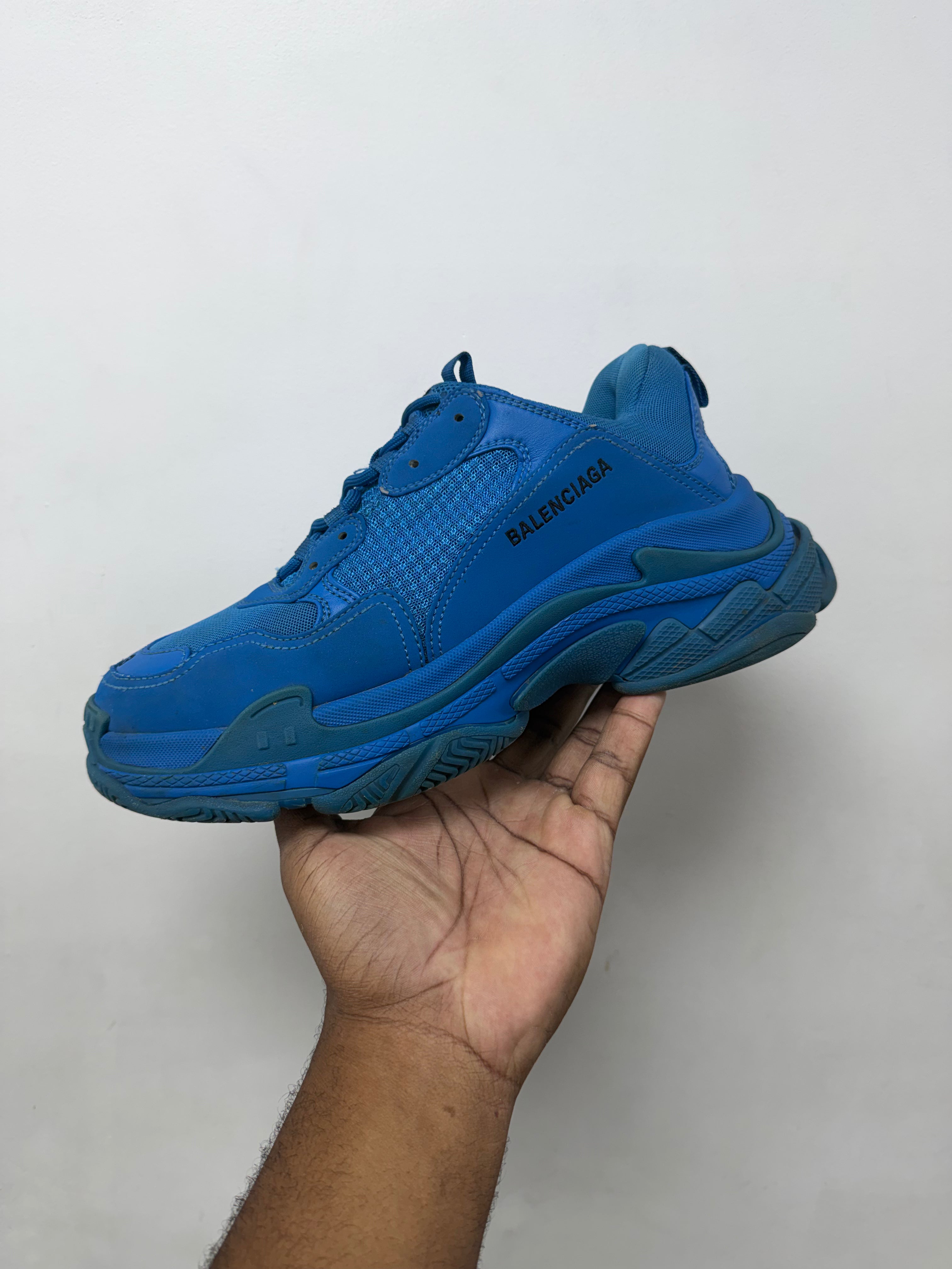 Balenciaga Blue Triple S Sneakers