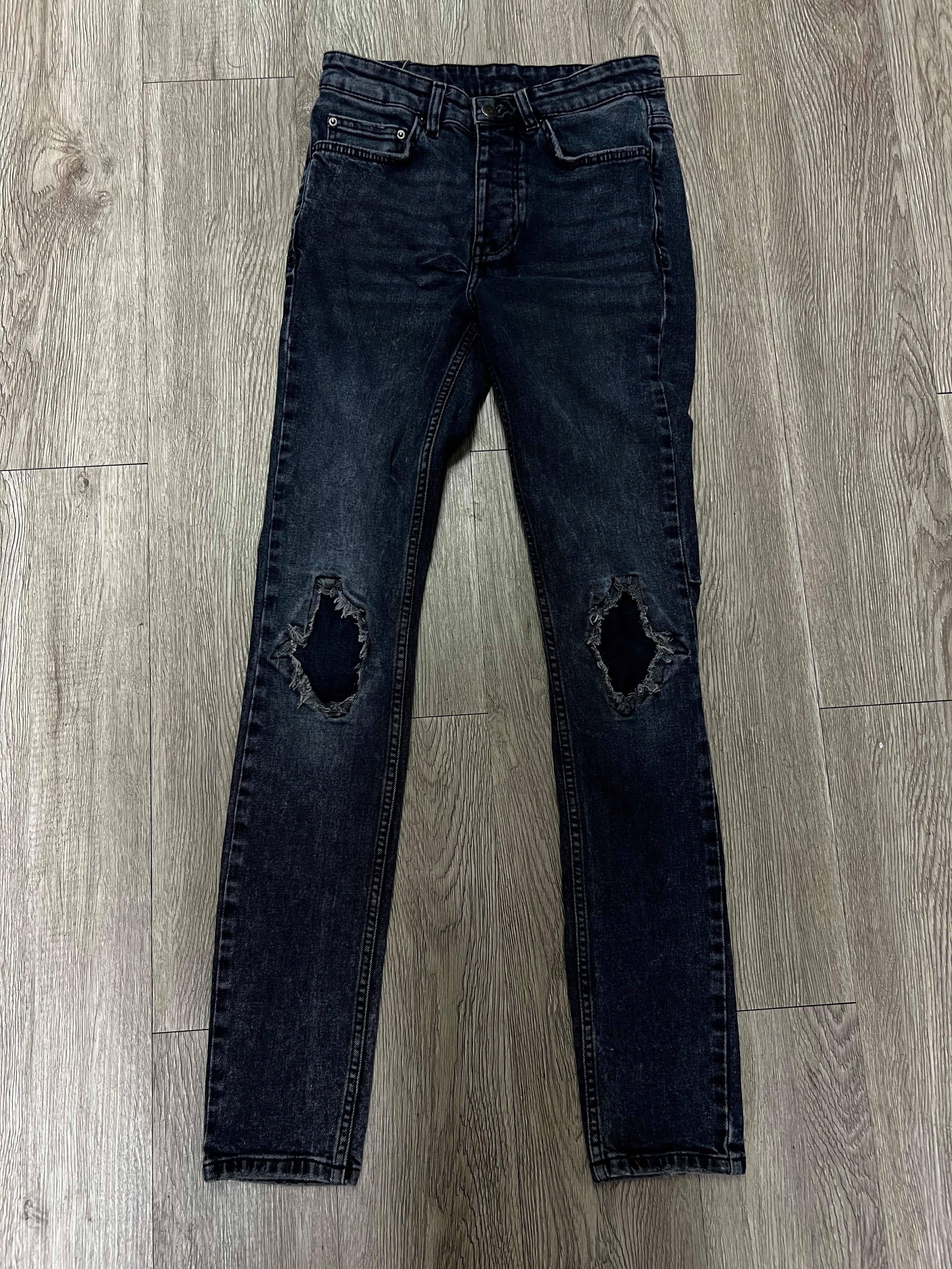 Ksubi Navy Wash Knee Patchwork Jeans