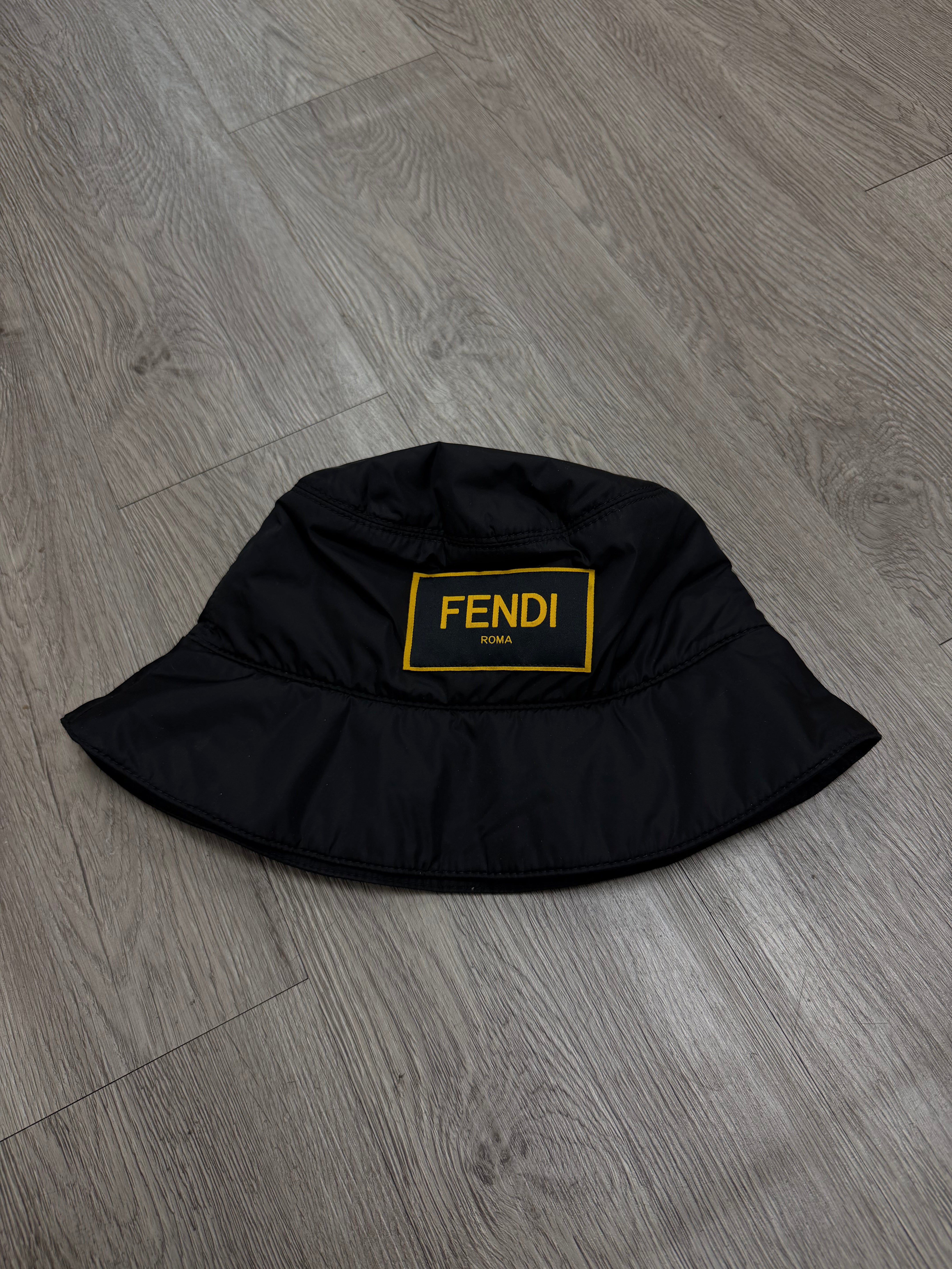 Fendi Black Nylon Core Logo Bucket