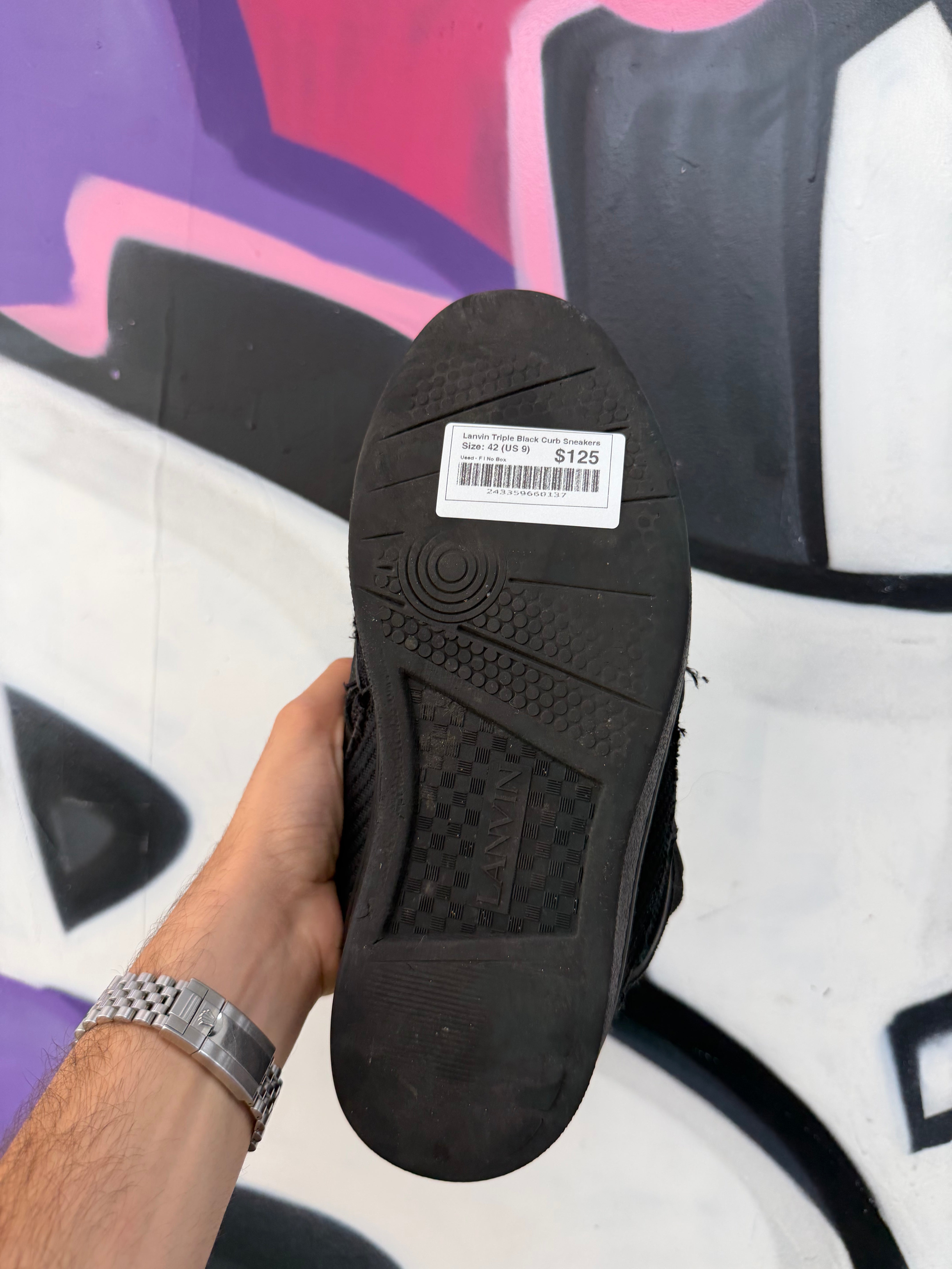 Lanvin Triple Black Curb Sneakers