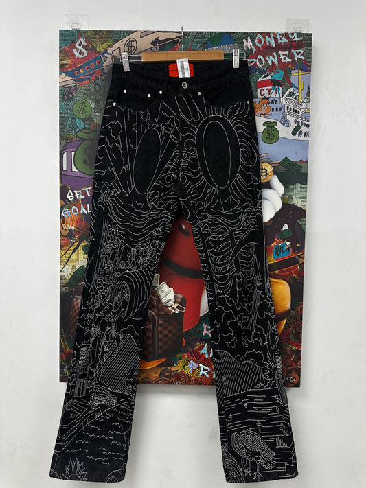 WDW Jeans Black White  Used 28 N/A
