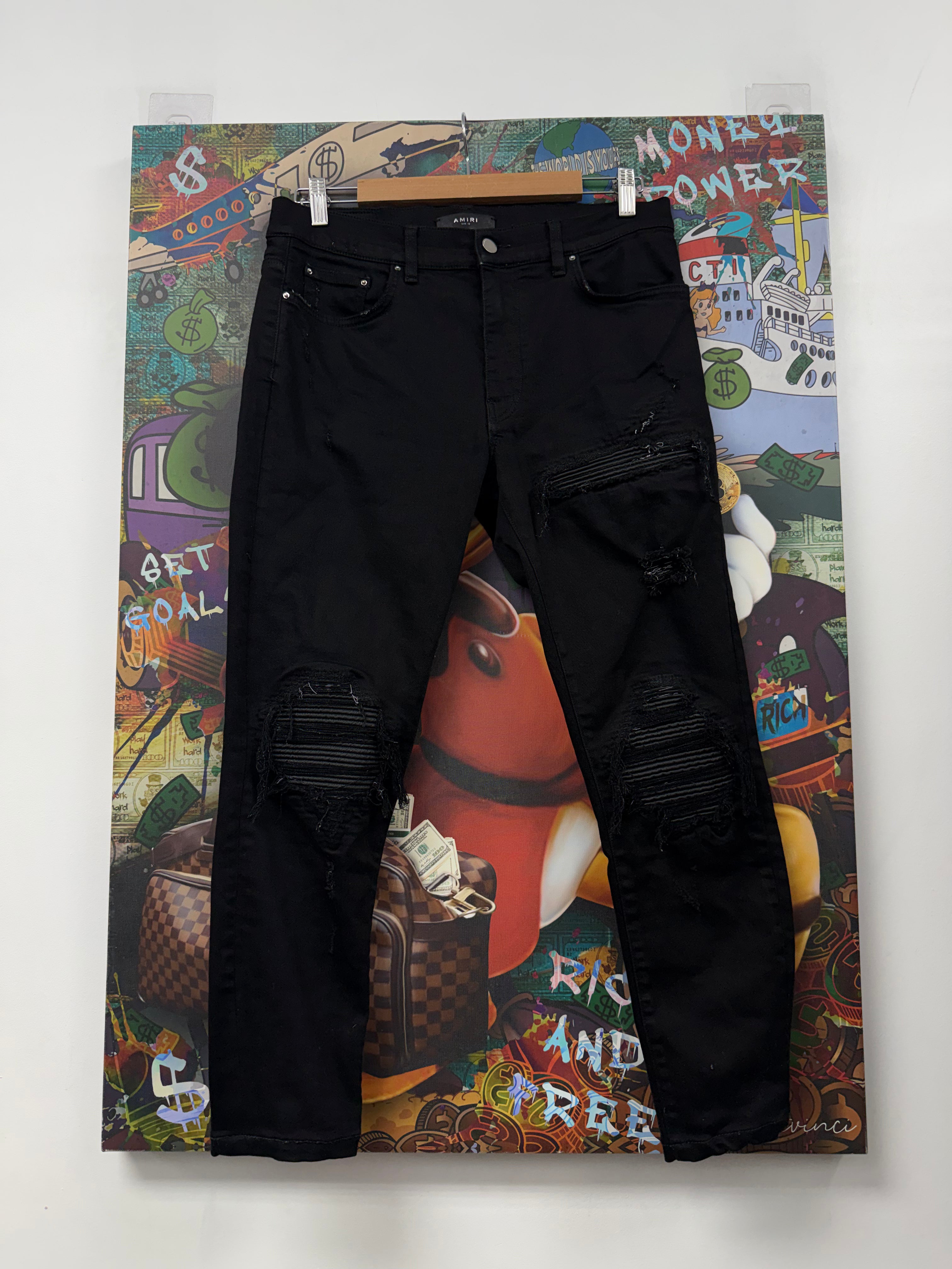 Amiri MX1 Black Patch (Altered Short) Jeans