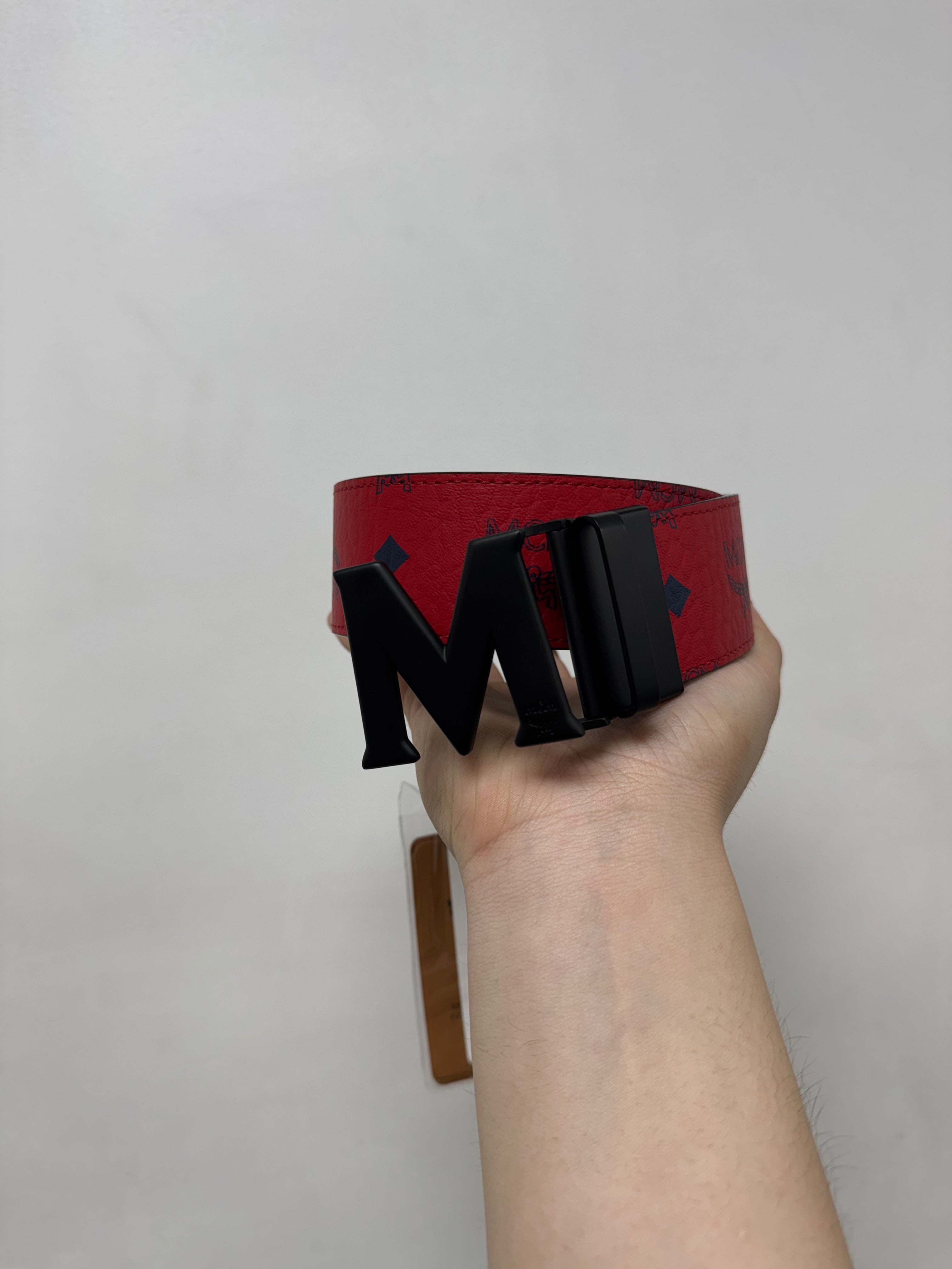 MCM Red Monogram Belt