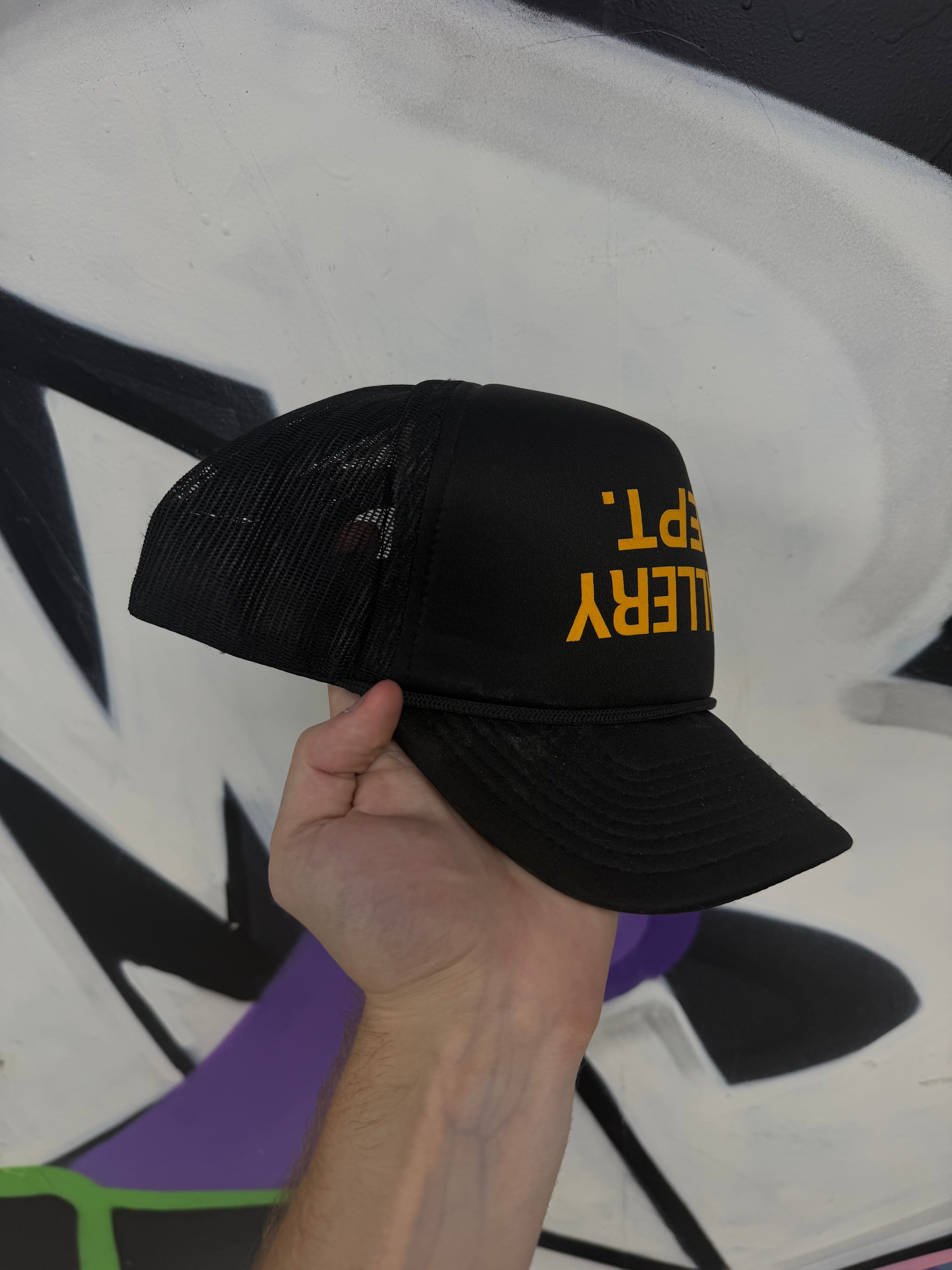 Gallery Dept Black Yellow Trucker Hat
