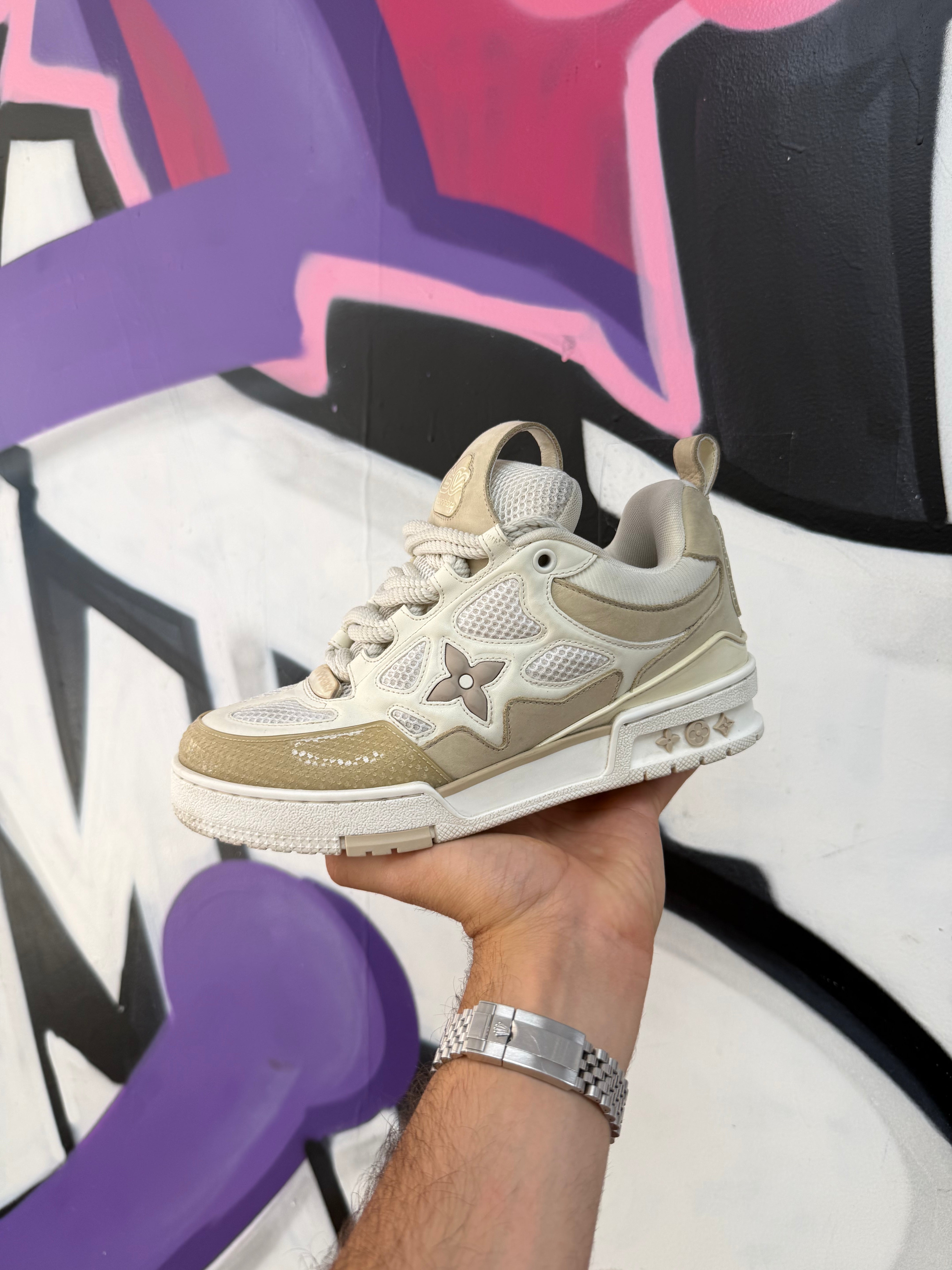 Louis Vuitton Cream White Skates Sneakers