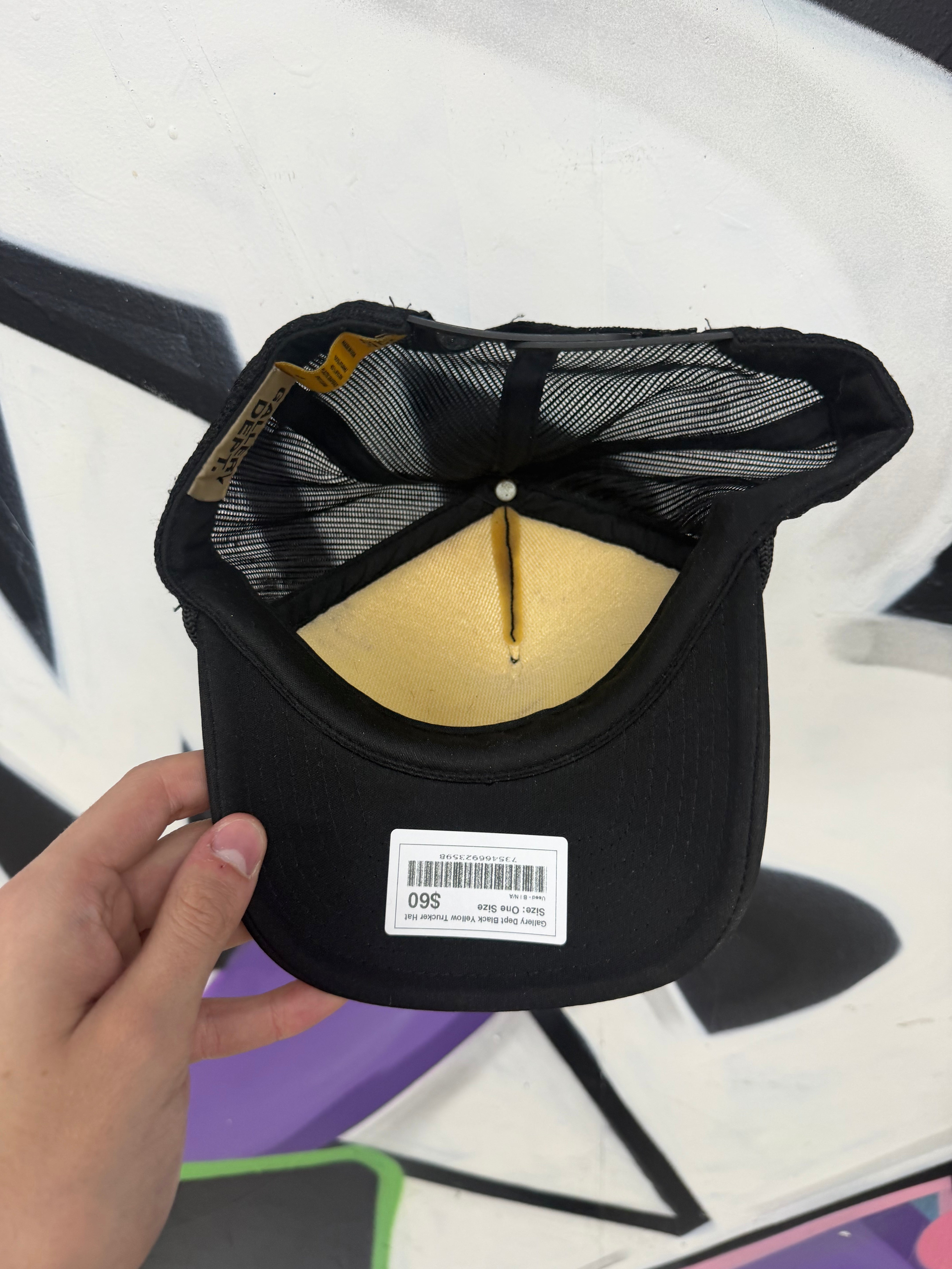 Gallery Dept Black Yellow Trucker Hat