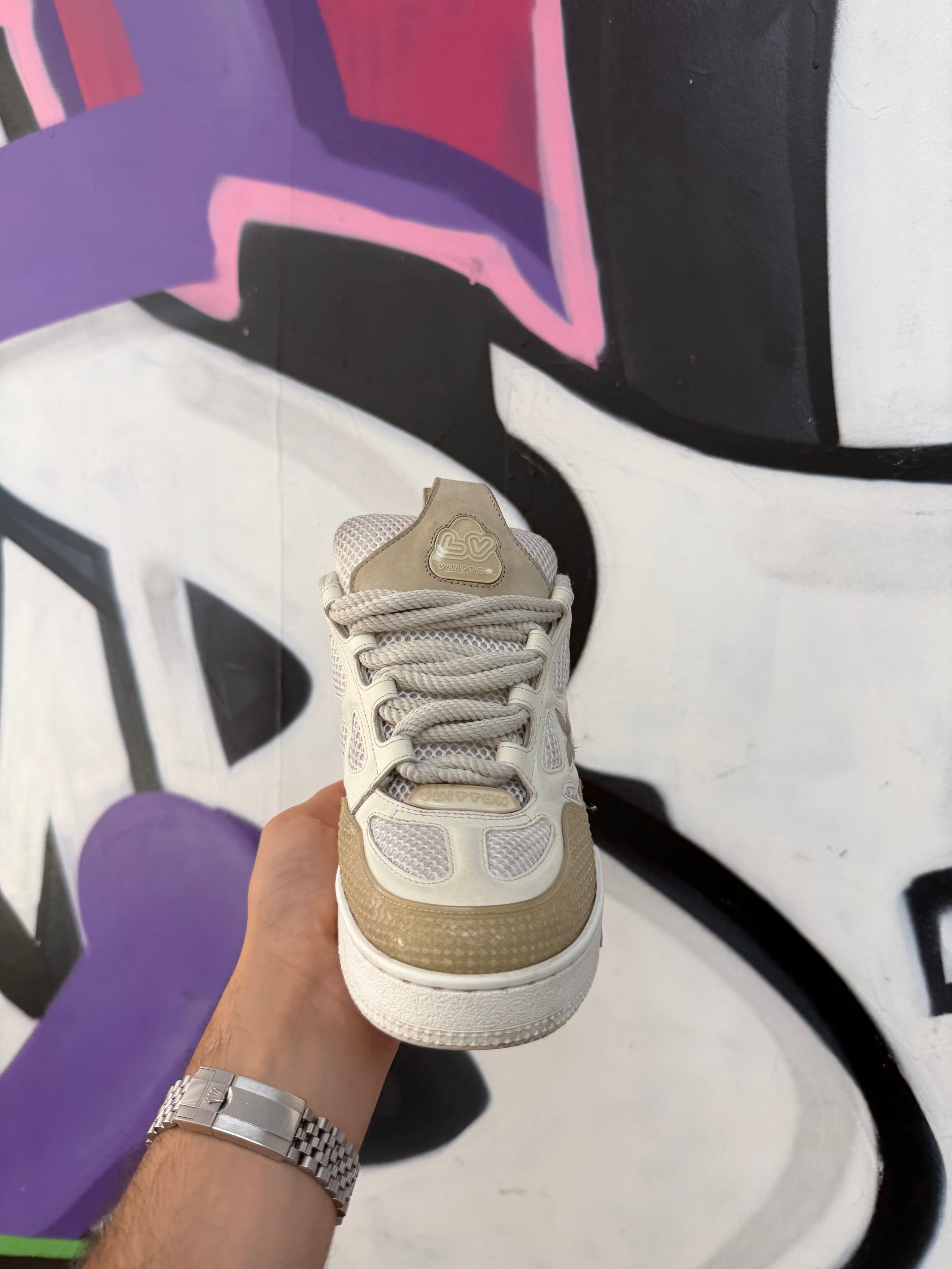 Louis Vuitton Cream White Skates Sneakers