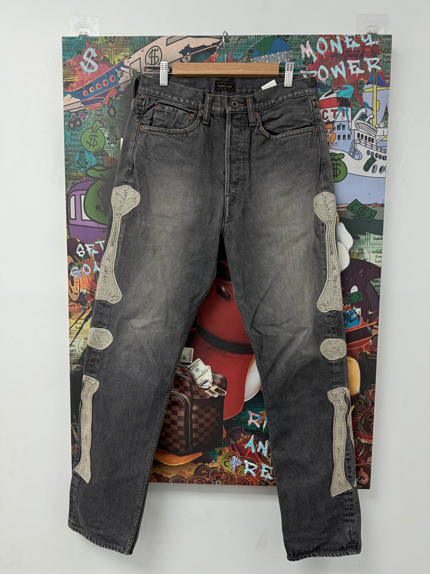 Kapital Bone Denim Grey New 32 With Tags