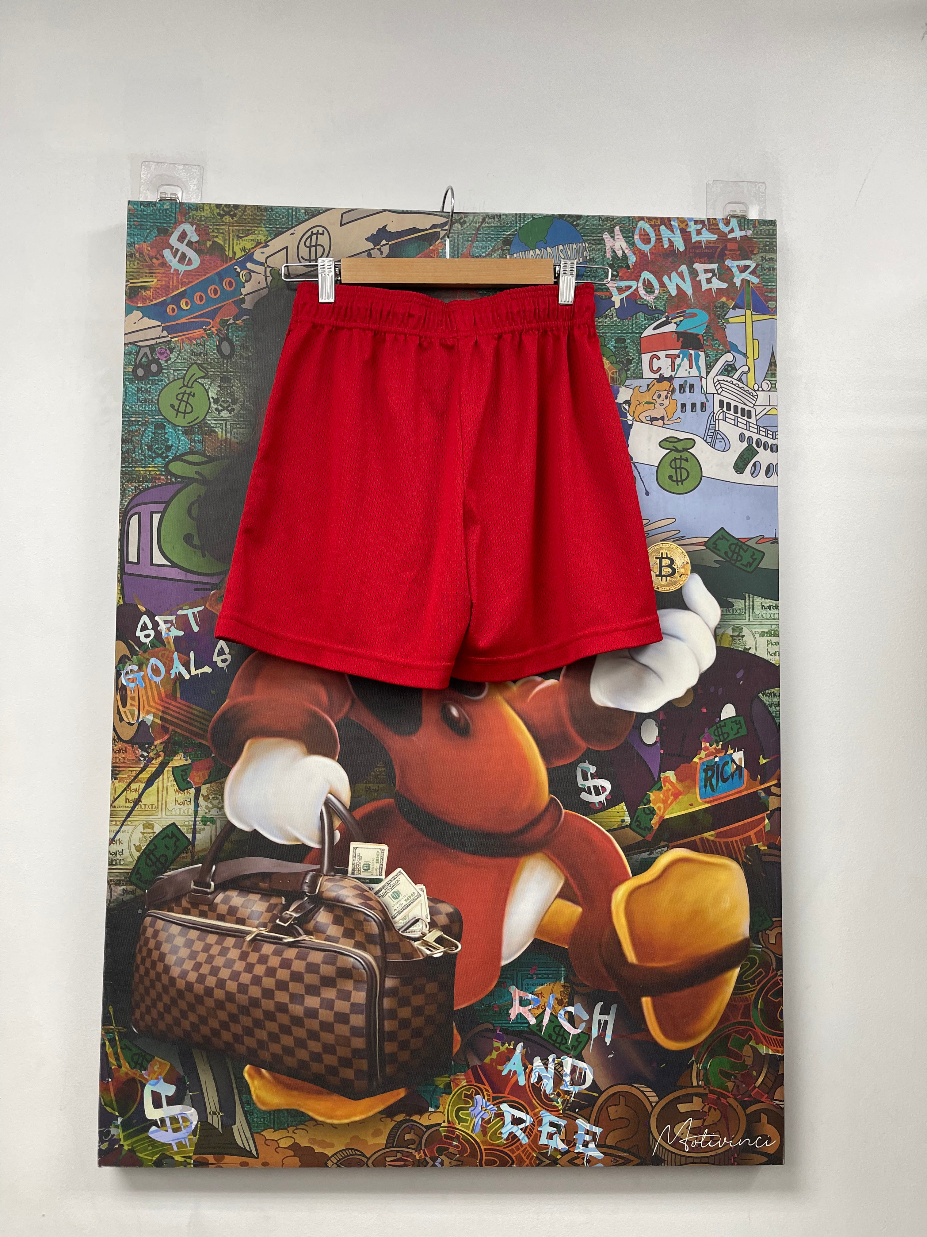 Eric Emanuel Red Cream Brown Shorts