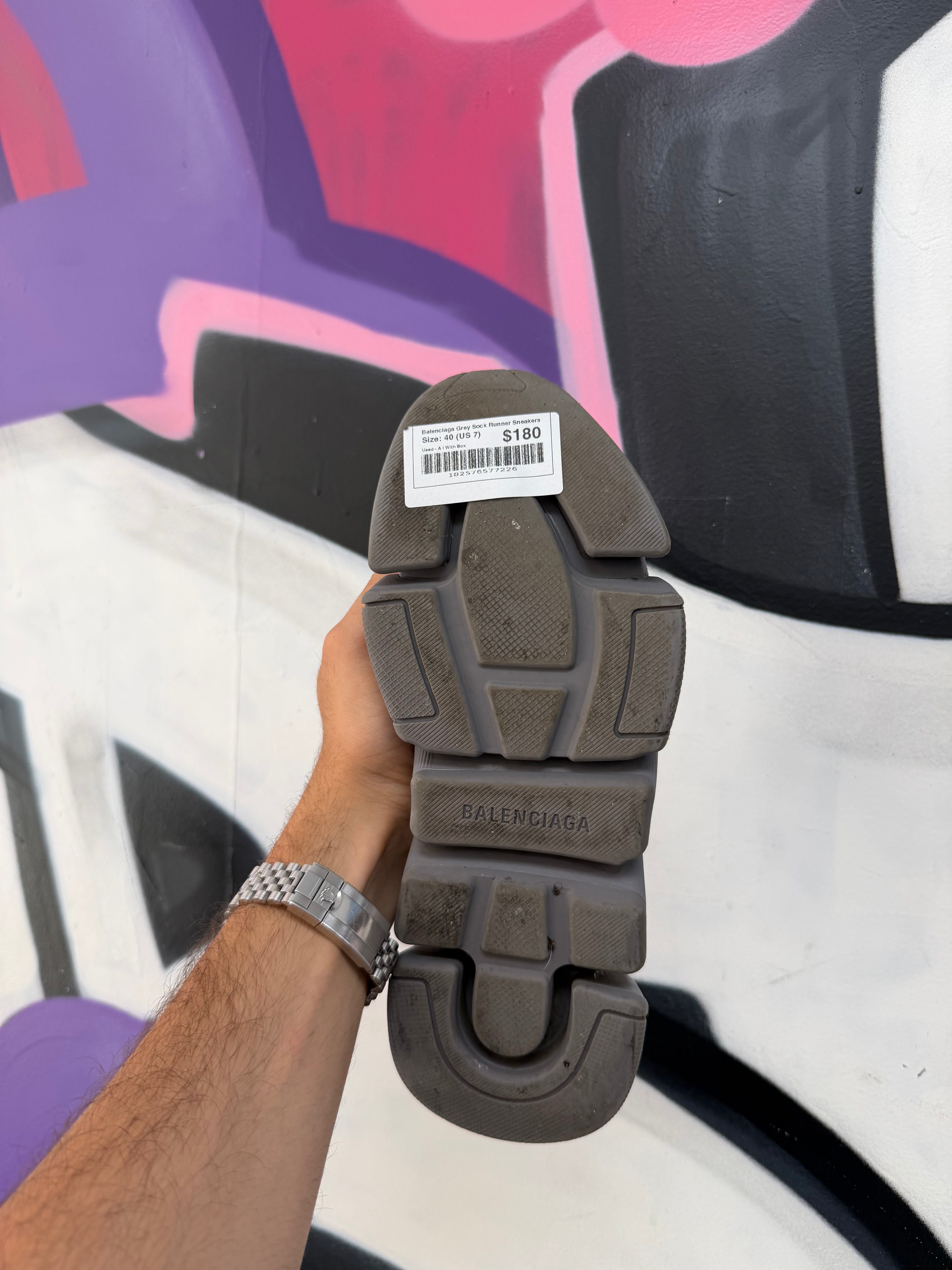 Balenciaga Grey Sock Runner Sneakers