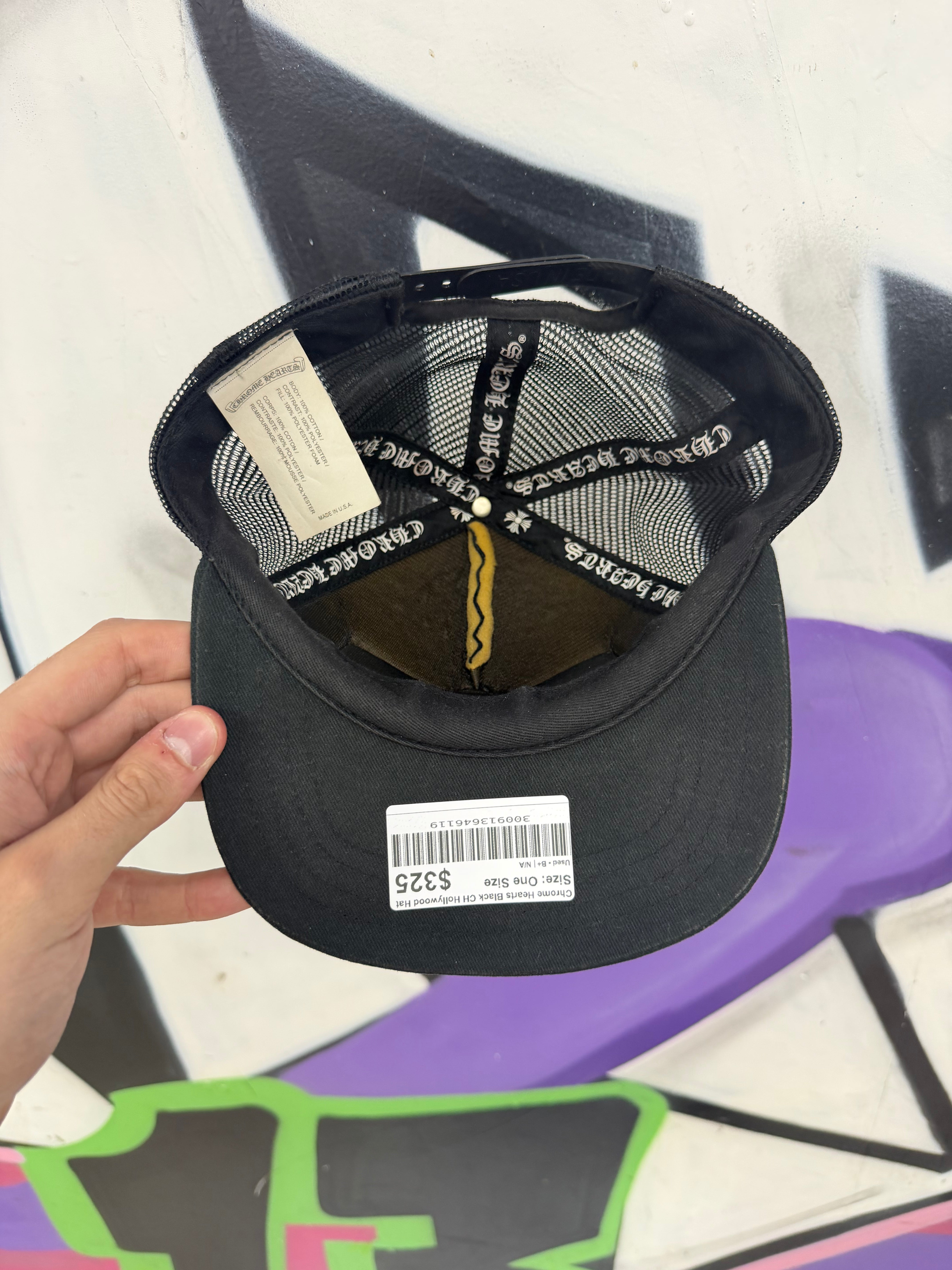 Chrome Hearts Black CH Hollywood Hat