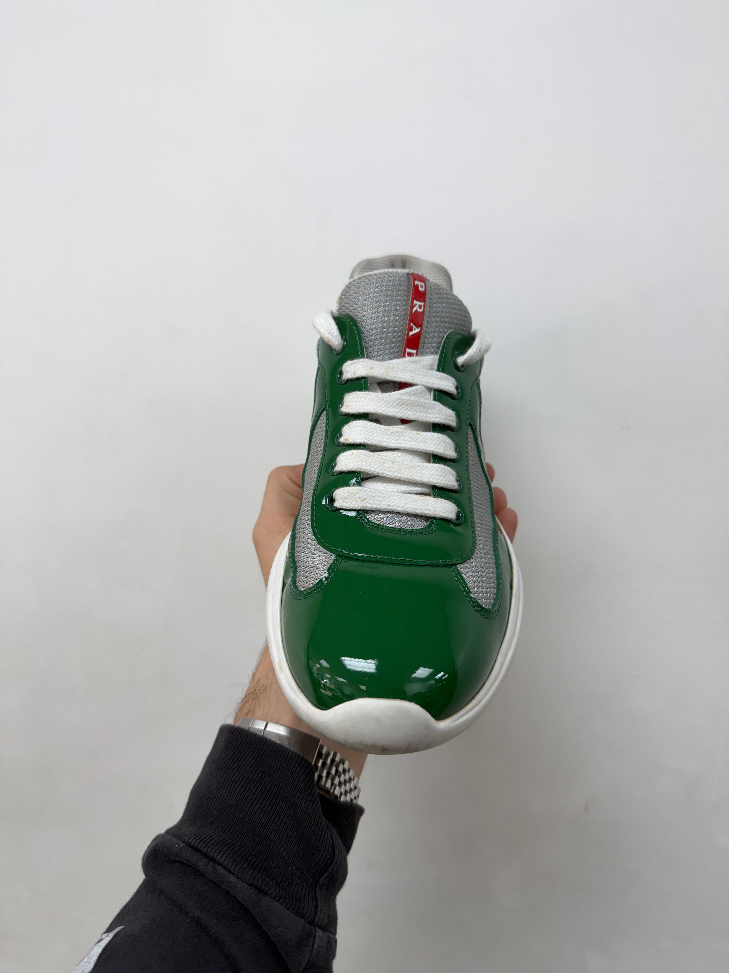 Prada Green White Cup Sneakers