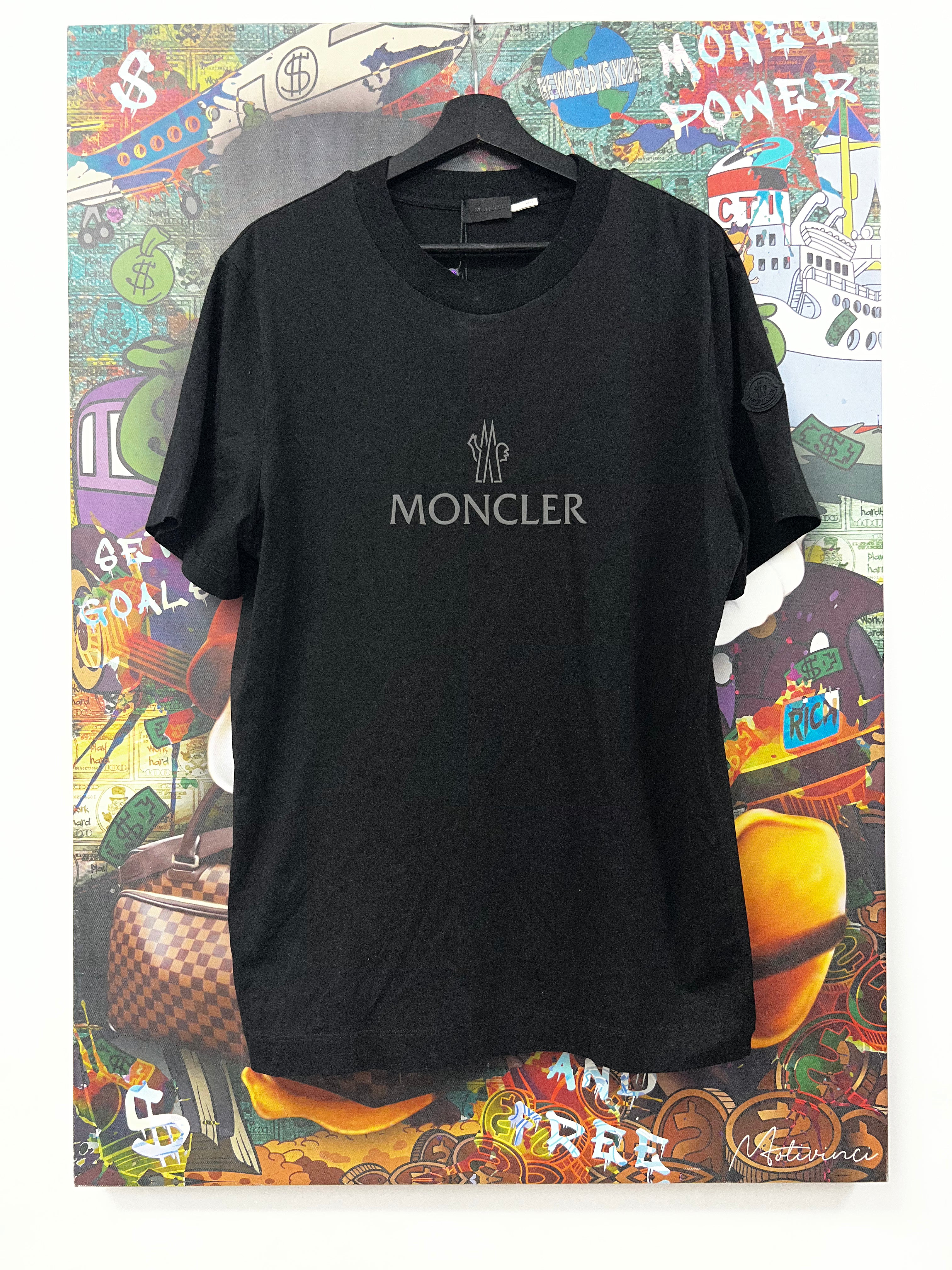 Moncler Black Tonal Logo Tee