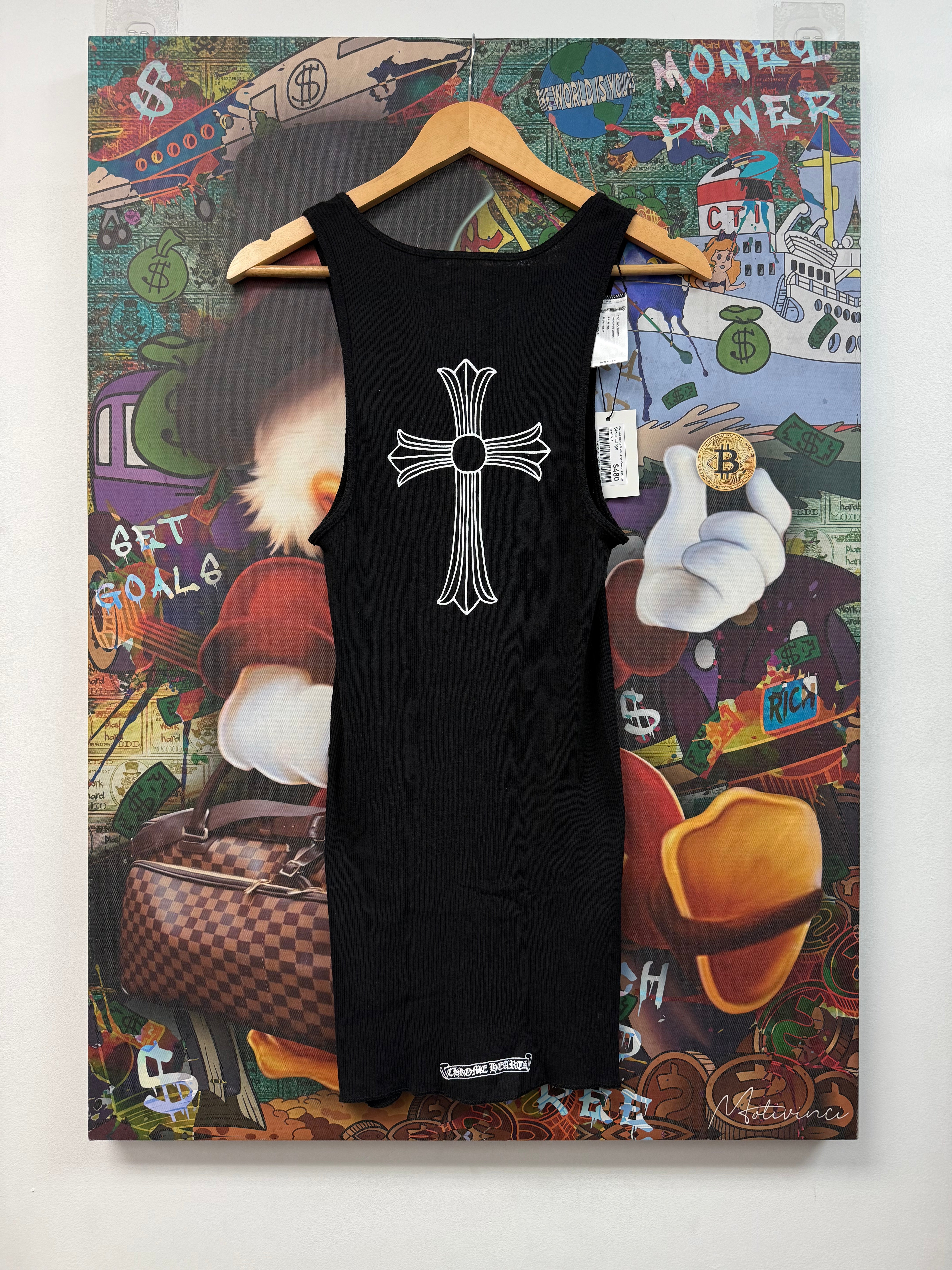 Chrome Hearts Black Large Cross T-Bar Tank Top