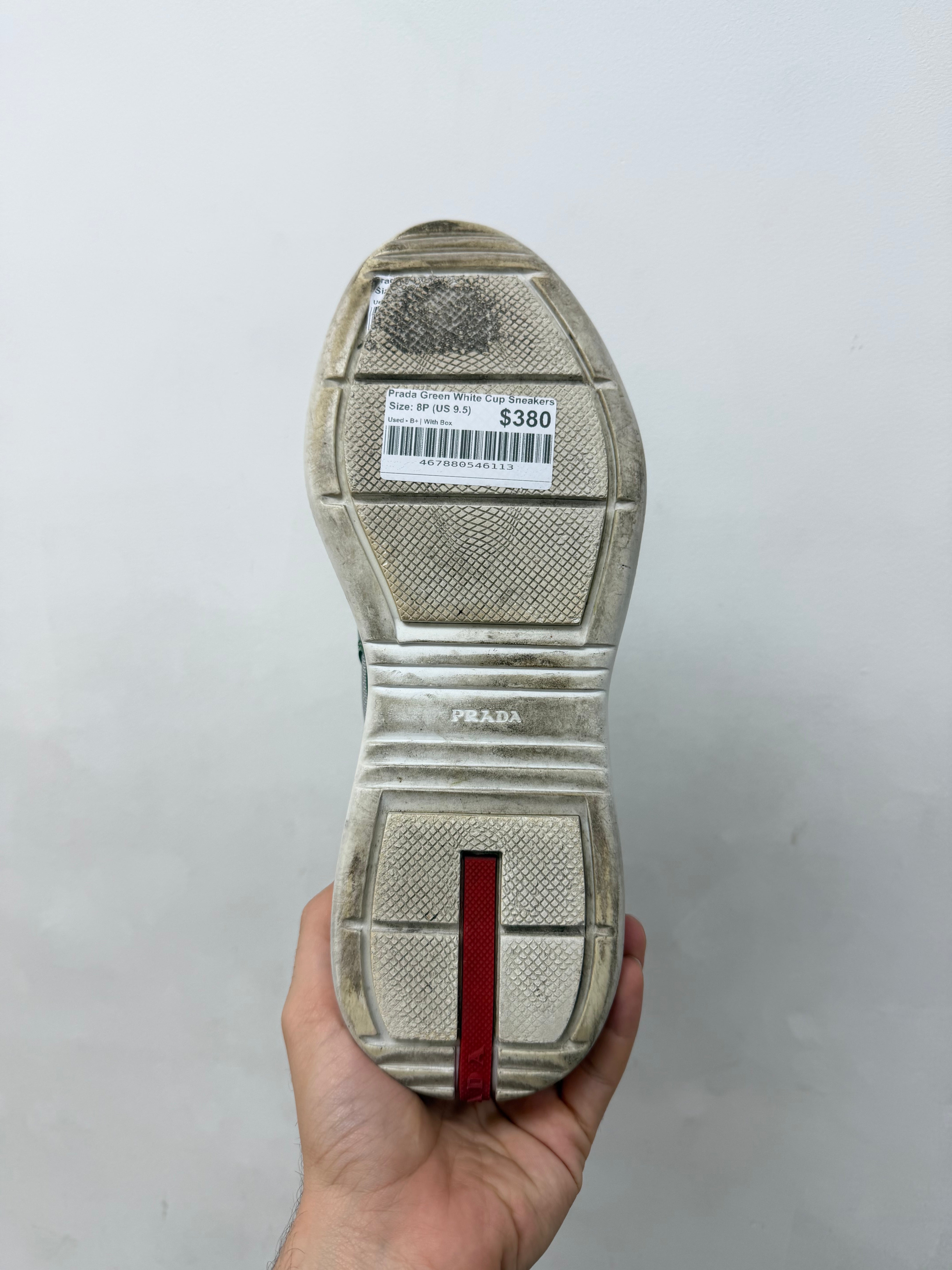 Prada Green White Cup Sneakers