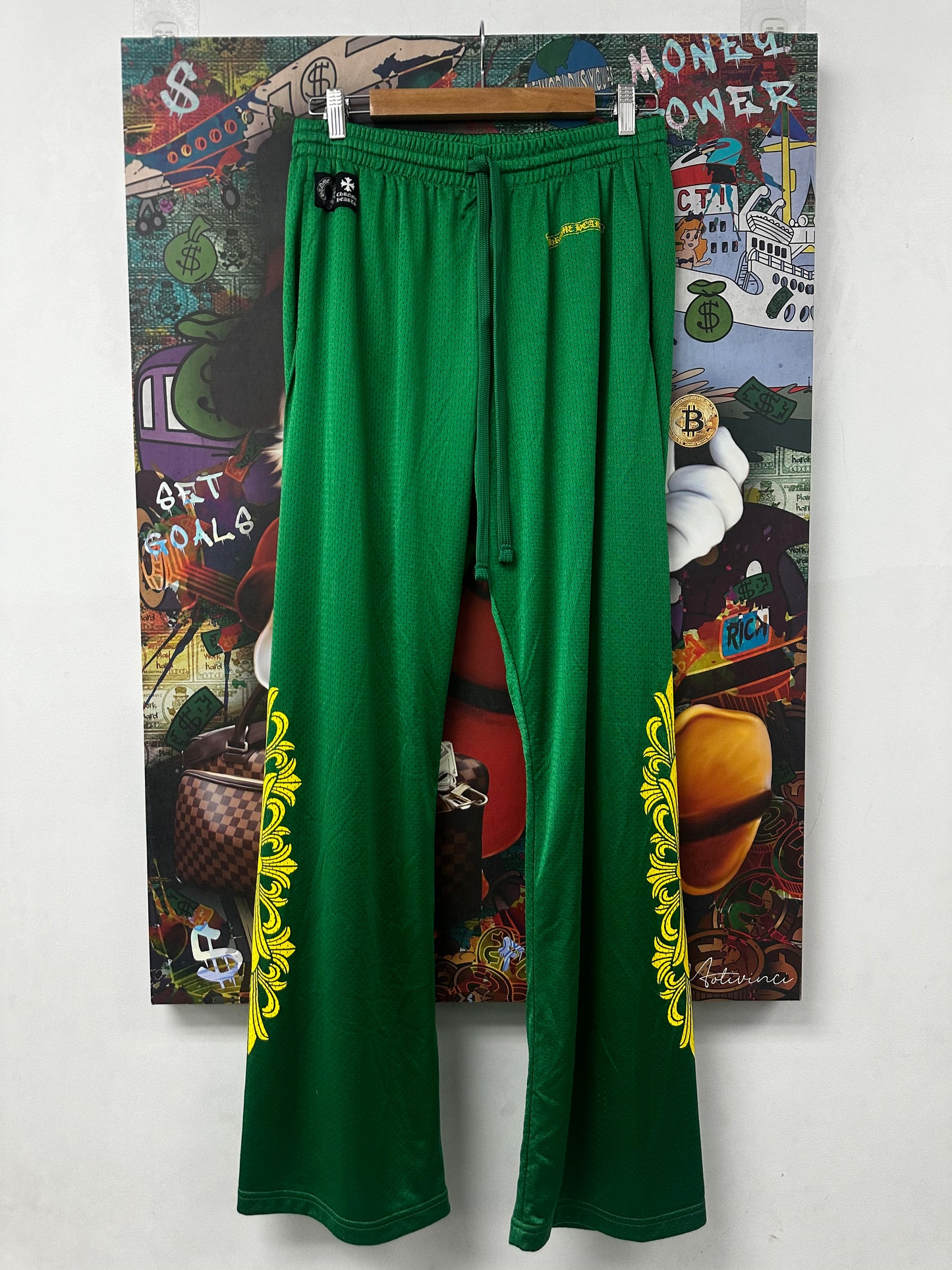 Chrome Hearts Mesh Pants Green Like New Large