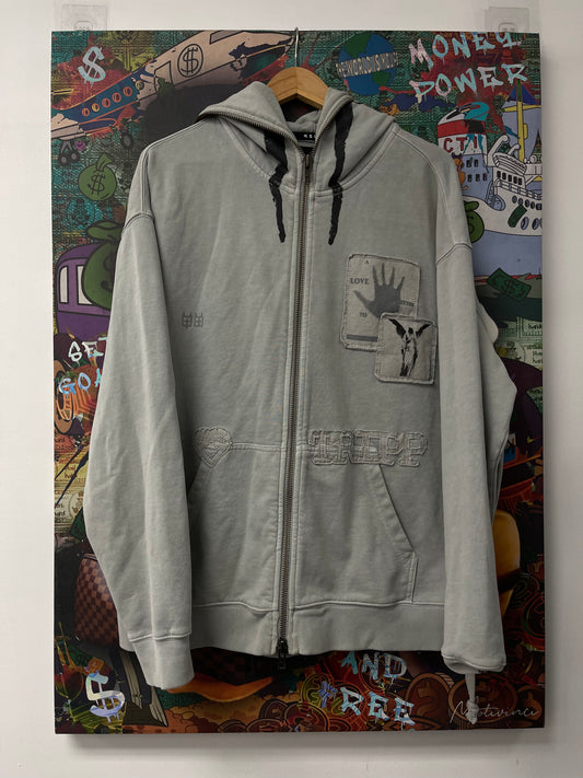 Ksubi Grey Love Zip Up Used - Medium