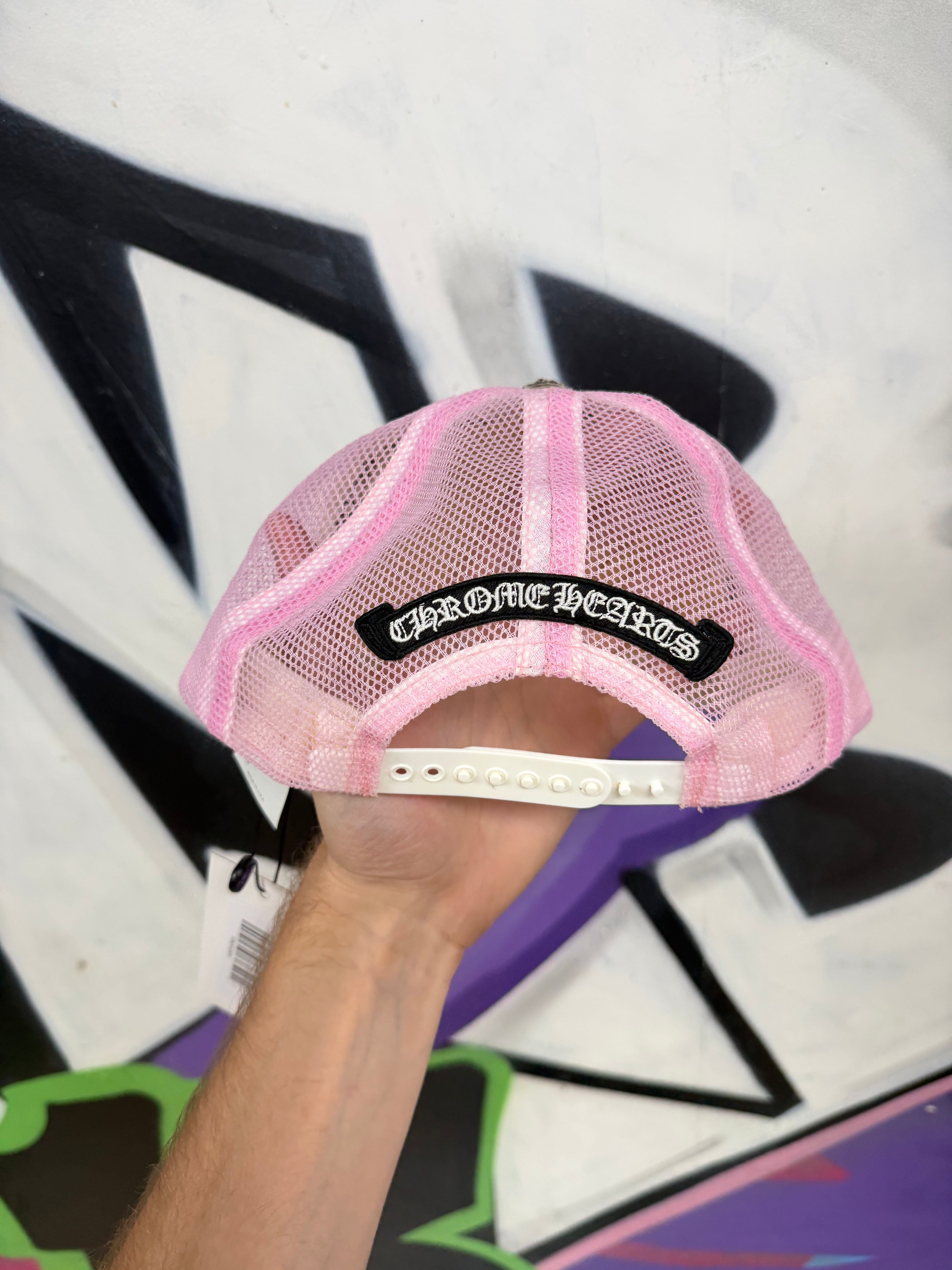Chrome  Hearts Pink Horseshoe Trucker Hat