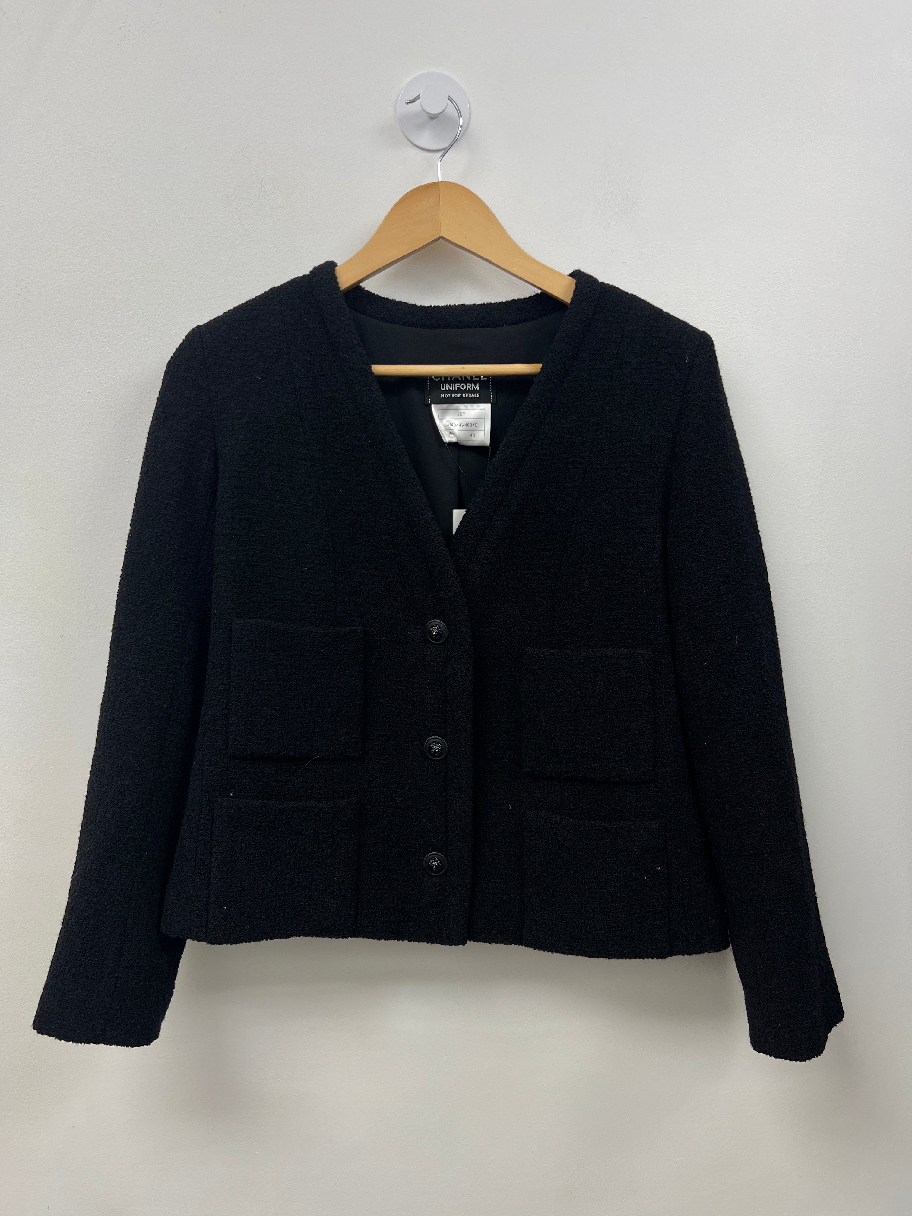 Chanel Black Uniform Blazer Jacket