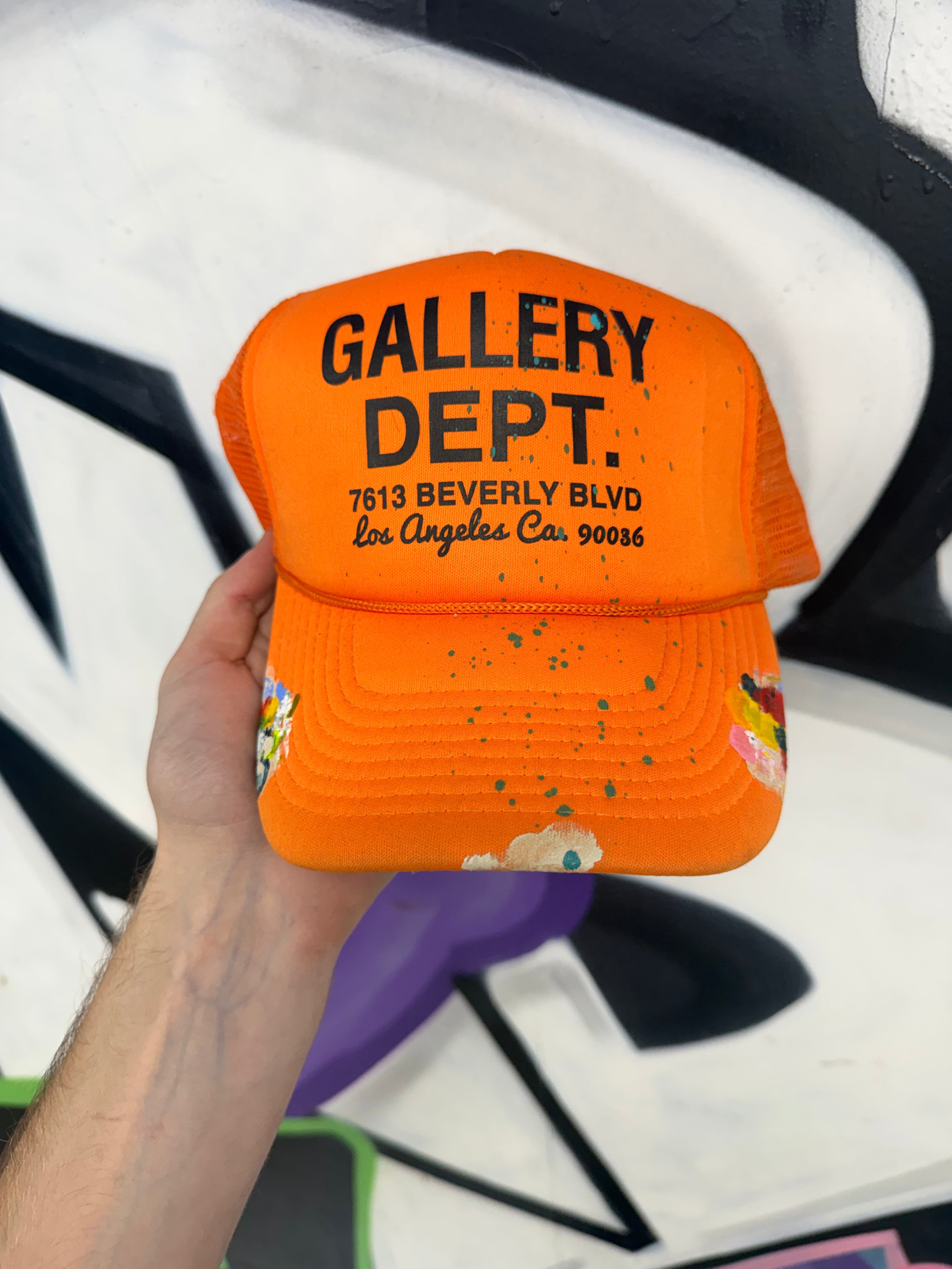 Gallery Dept Orange Paint Splatter Trucker Hat