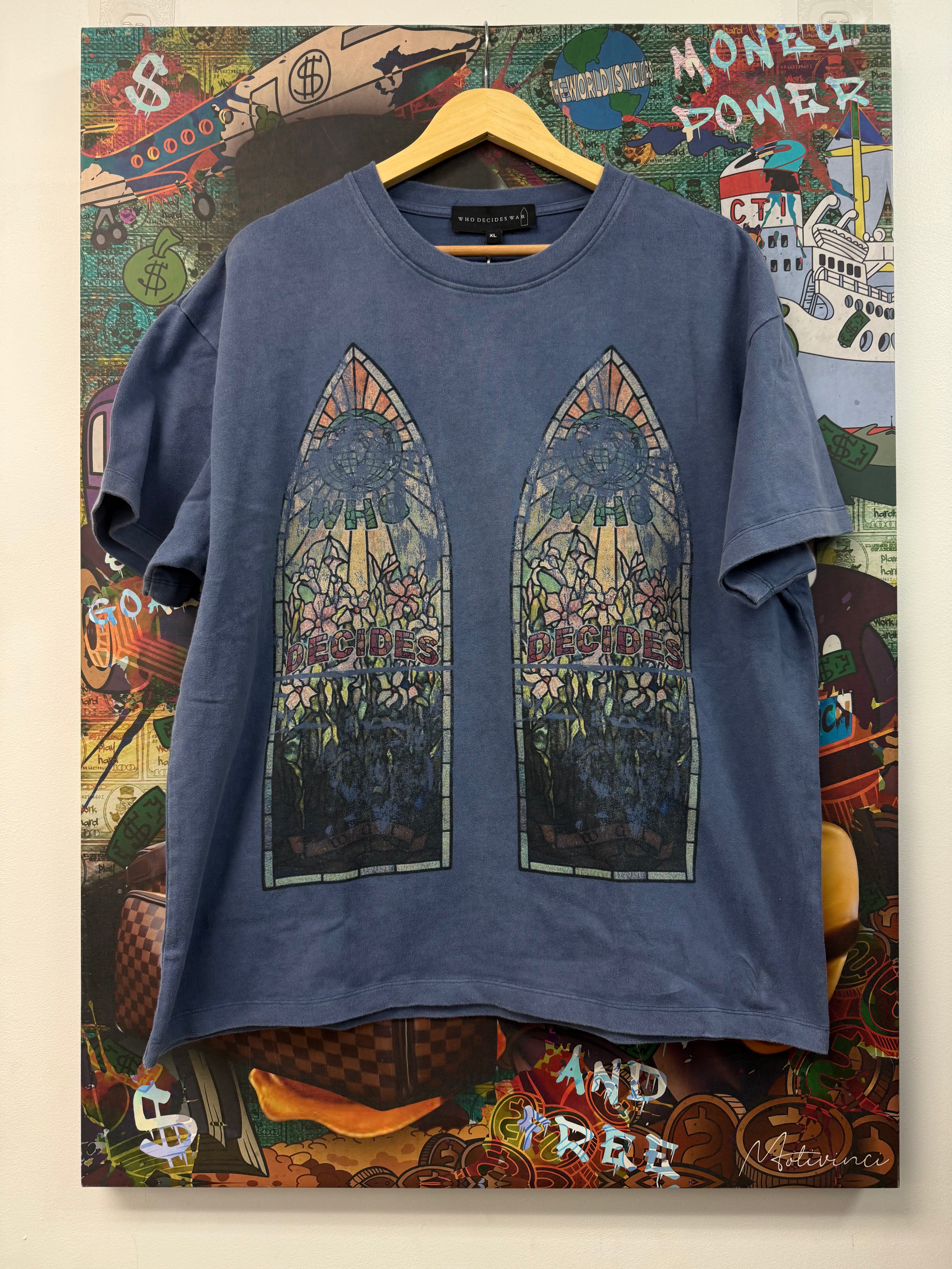 Who Decides War Faded Powder Blue Tee