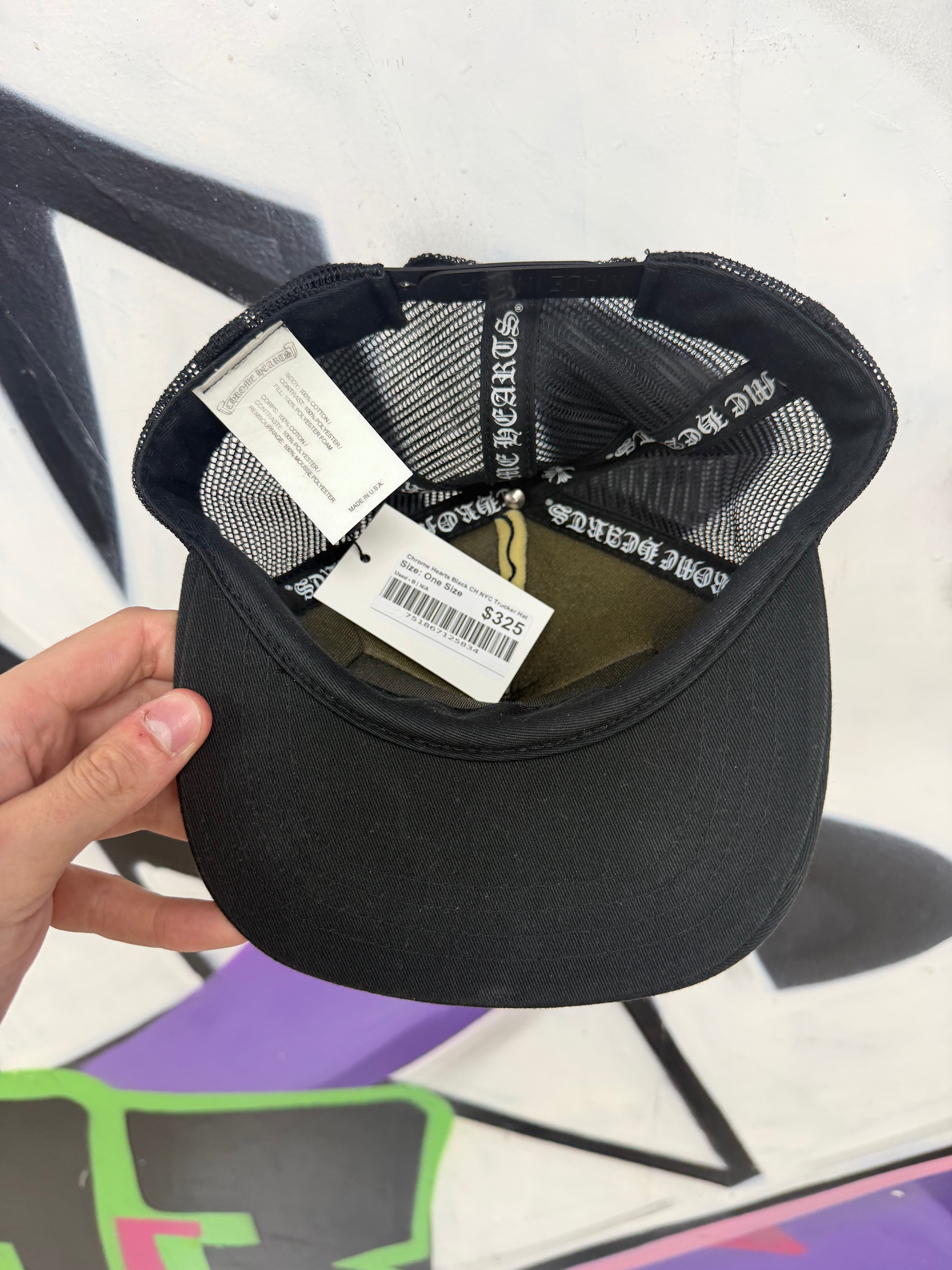 Chrome Hearts Black CH NYC Trucker Hat