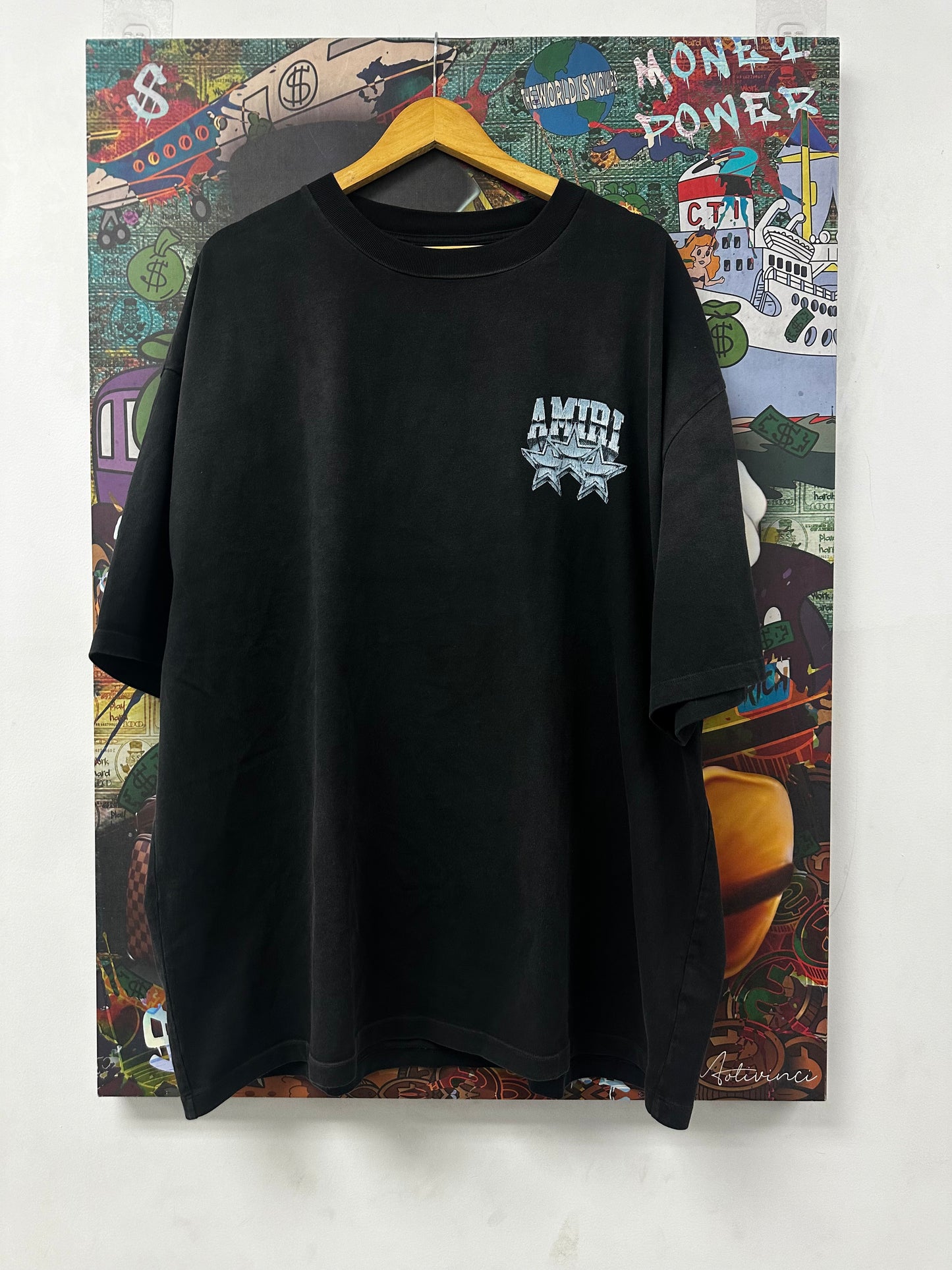Amiri Championship Tee Black Wash New 3XL With Tags