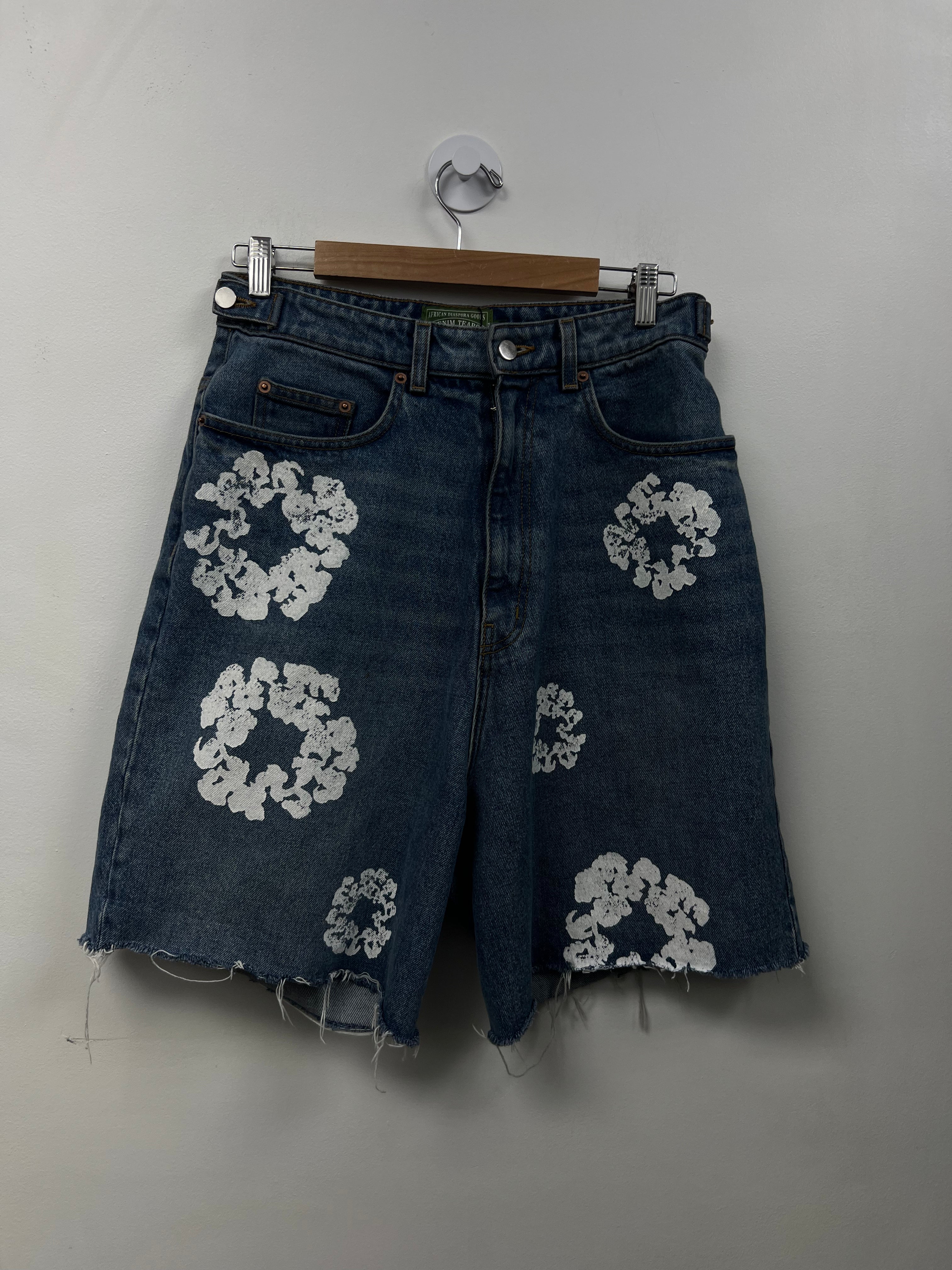 Denim Tears Light Wash Wreath Jean Shorts