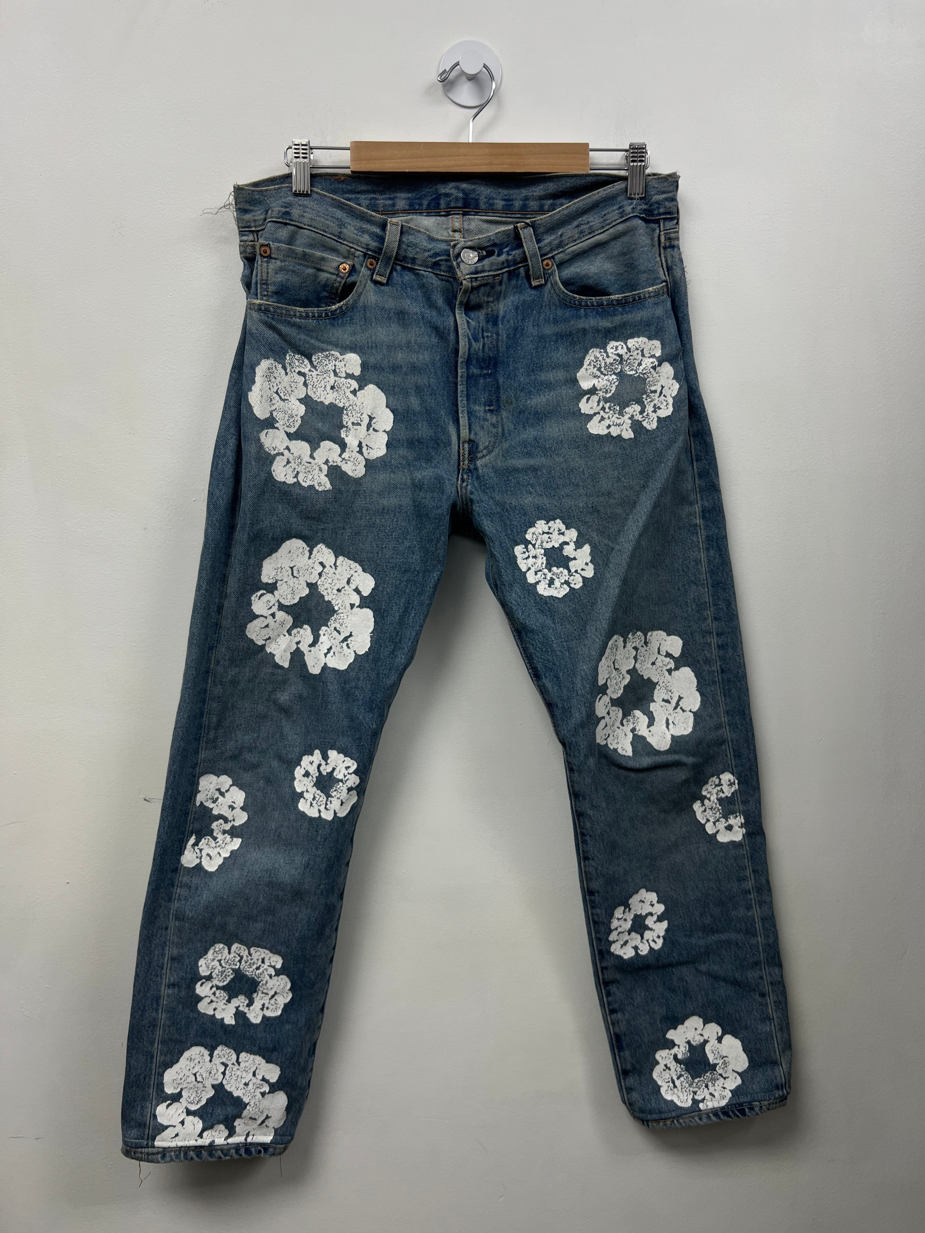 Denim Tears Light Wash Wreath (Altered Fits 32) Jeans