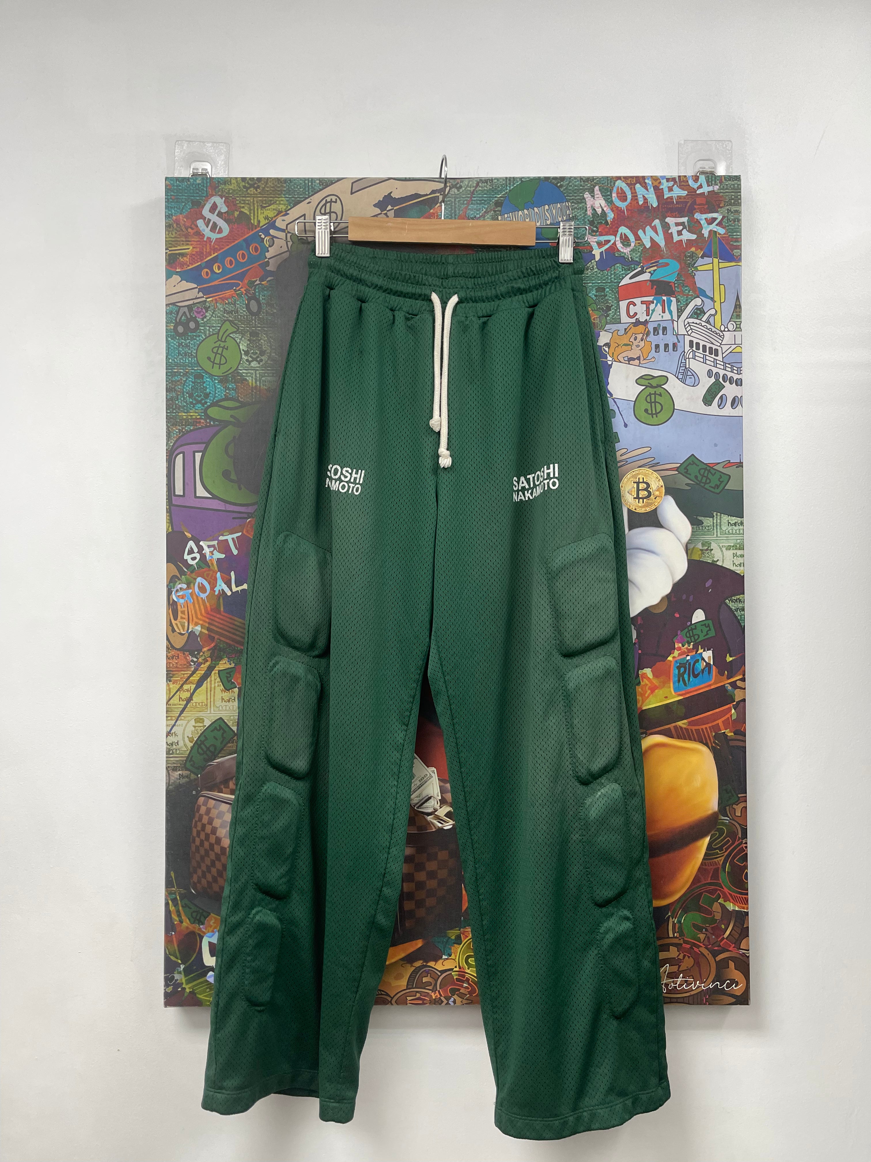 Satoshi Nakamoto Green Padded Pants
