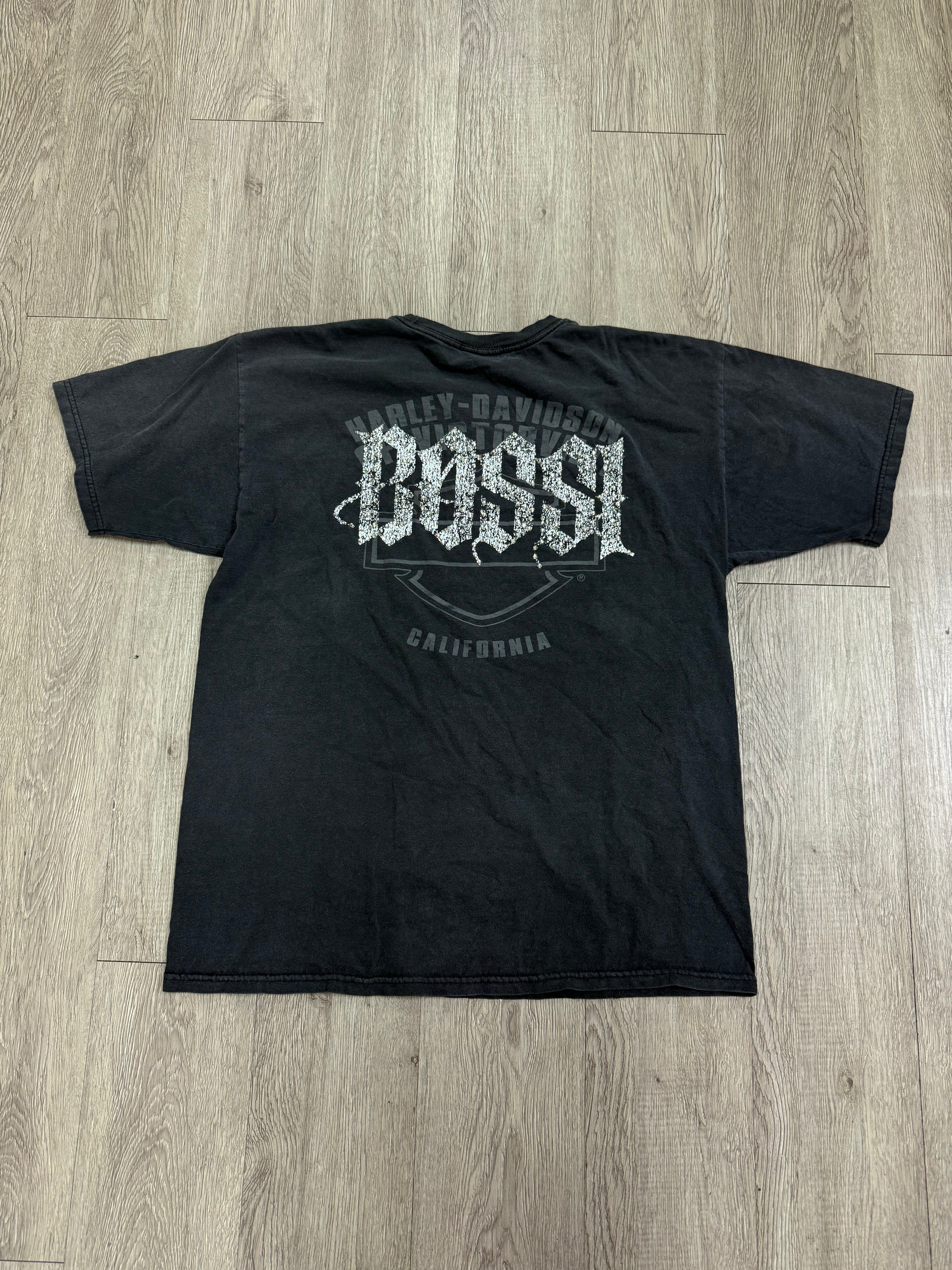 Bossi Harley Davidson Blue Rhinestone Tee