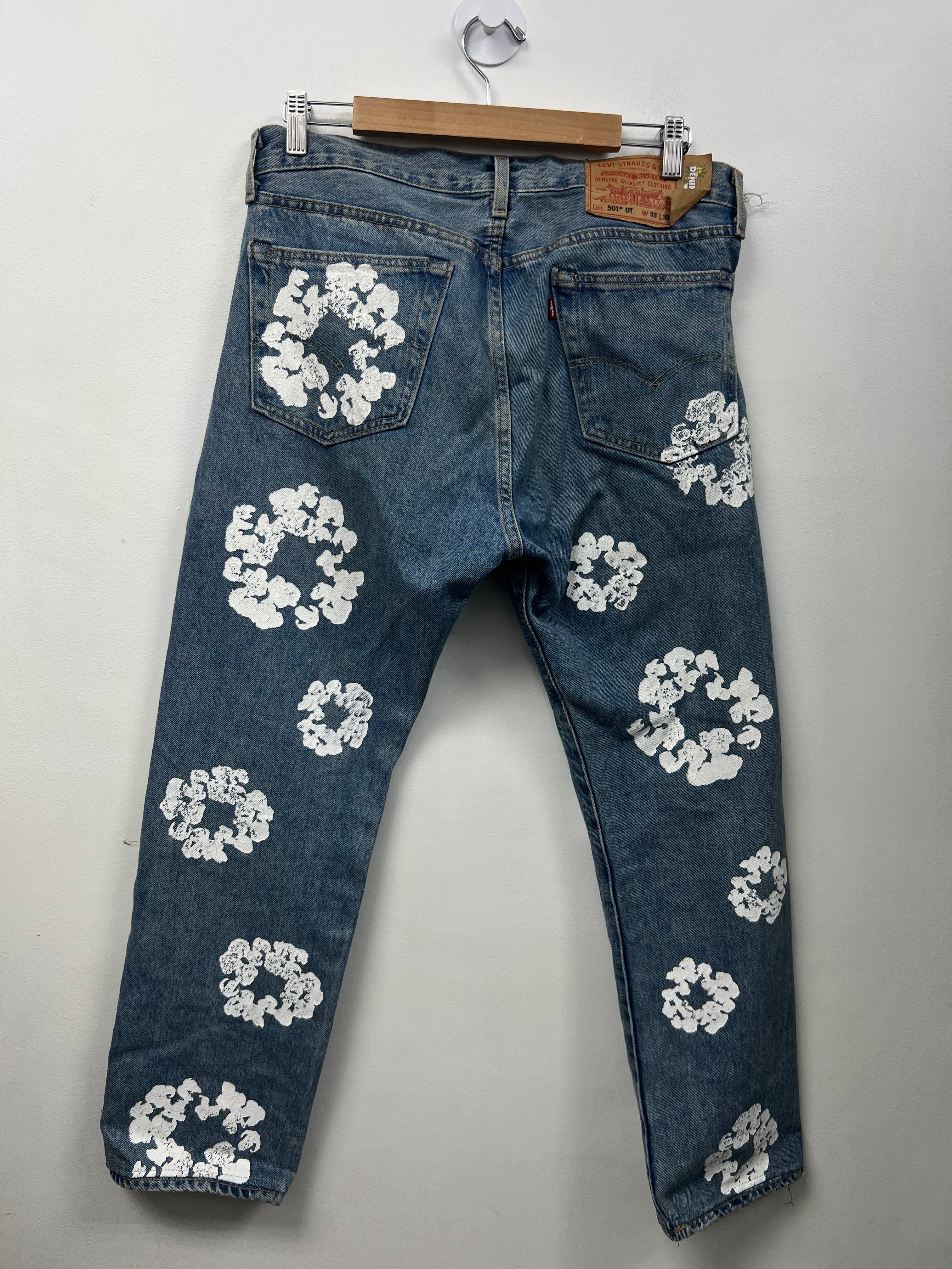 Denim Tears Light Wash Wreath (Altered Fits 32) Jeans