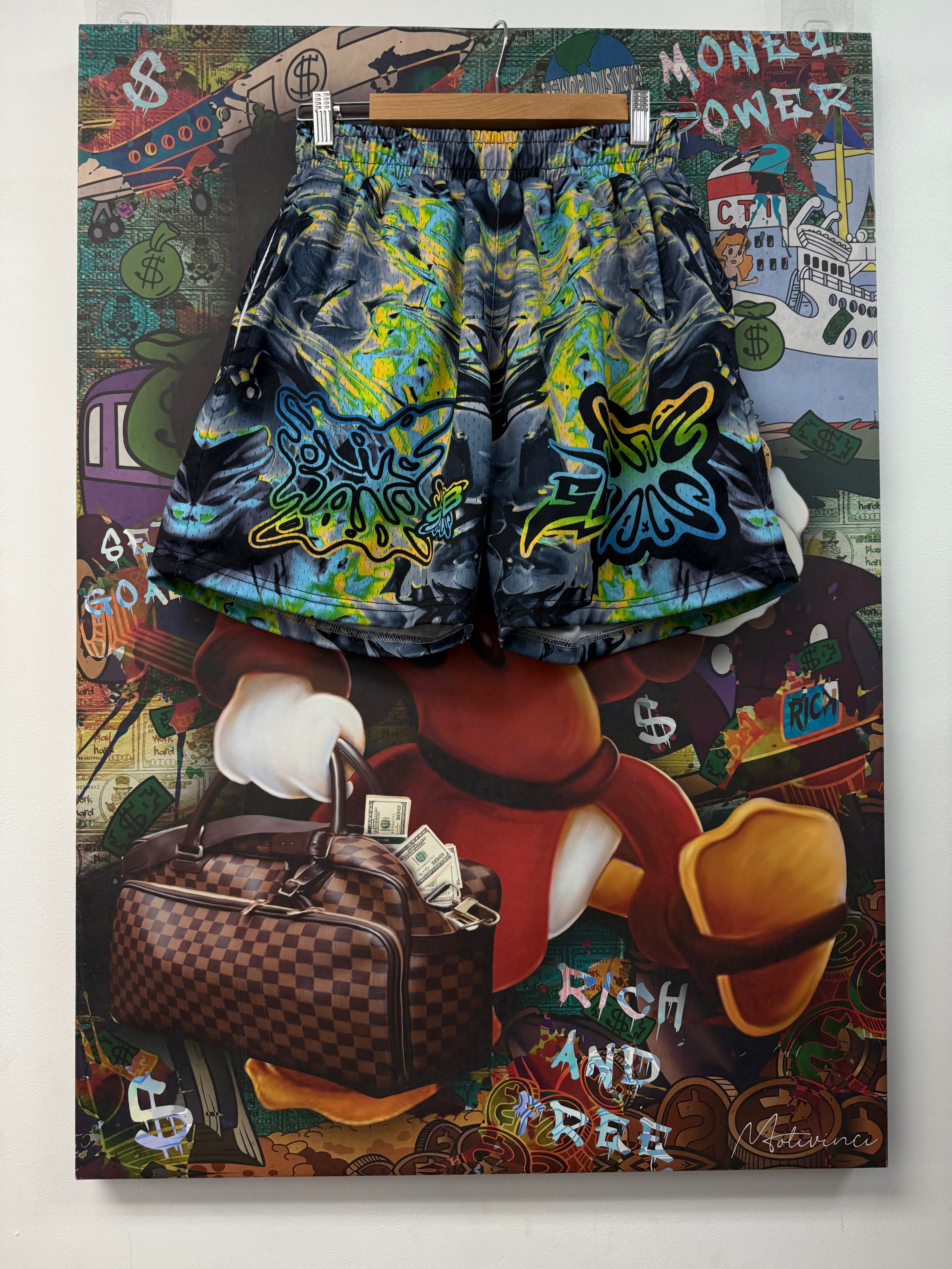 SB Studios Grey Yellow Shorts