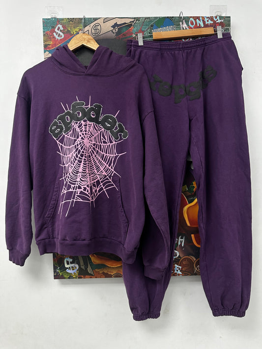 Sp5der Sweatsuit Purple Lightly Worn Large