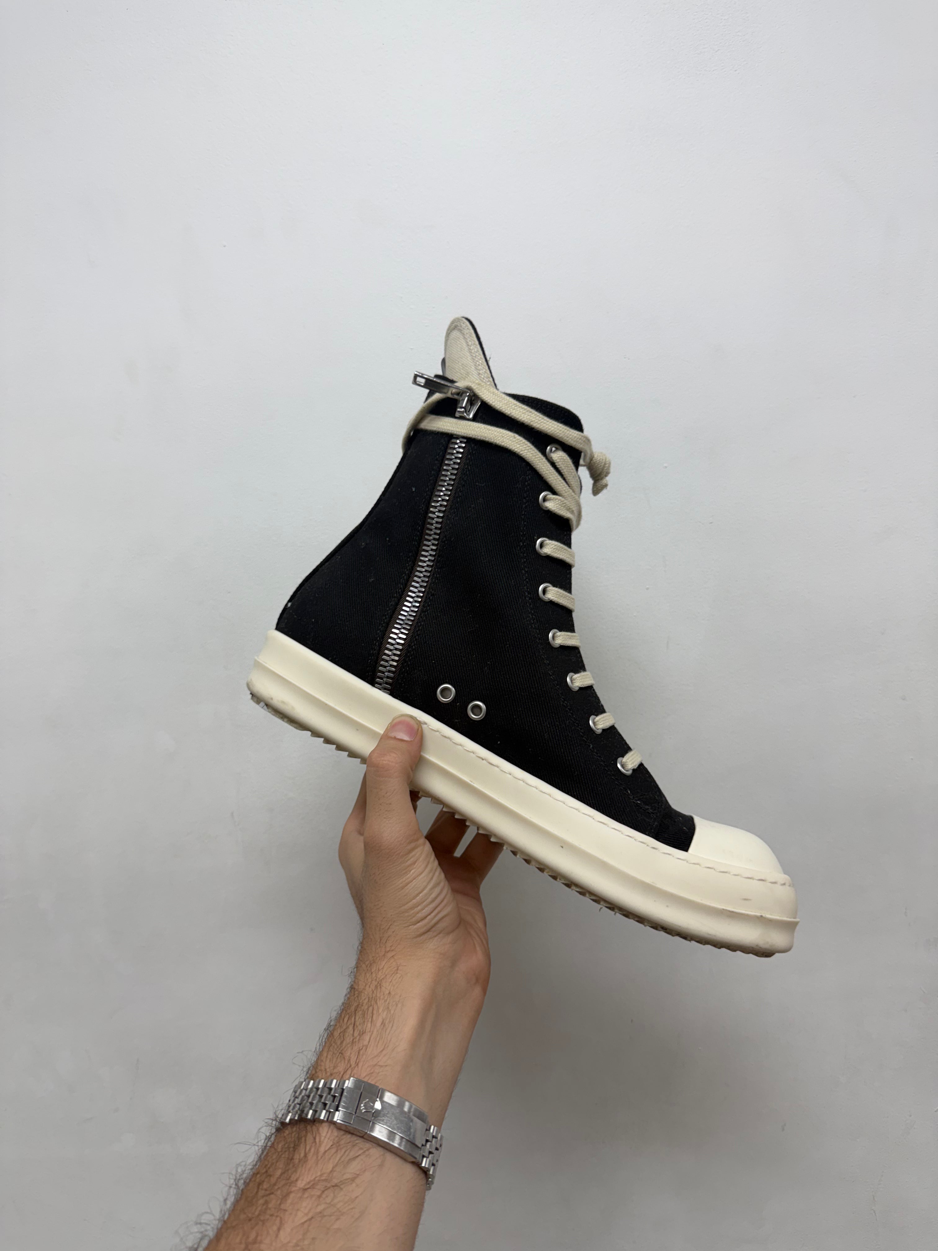 Rick Owens Black & Milk DRKSHDW Hollywood Ramone High Sneakers