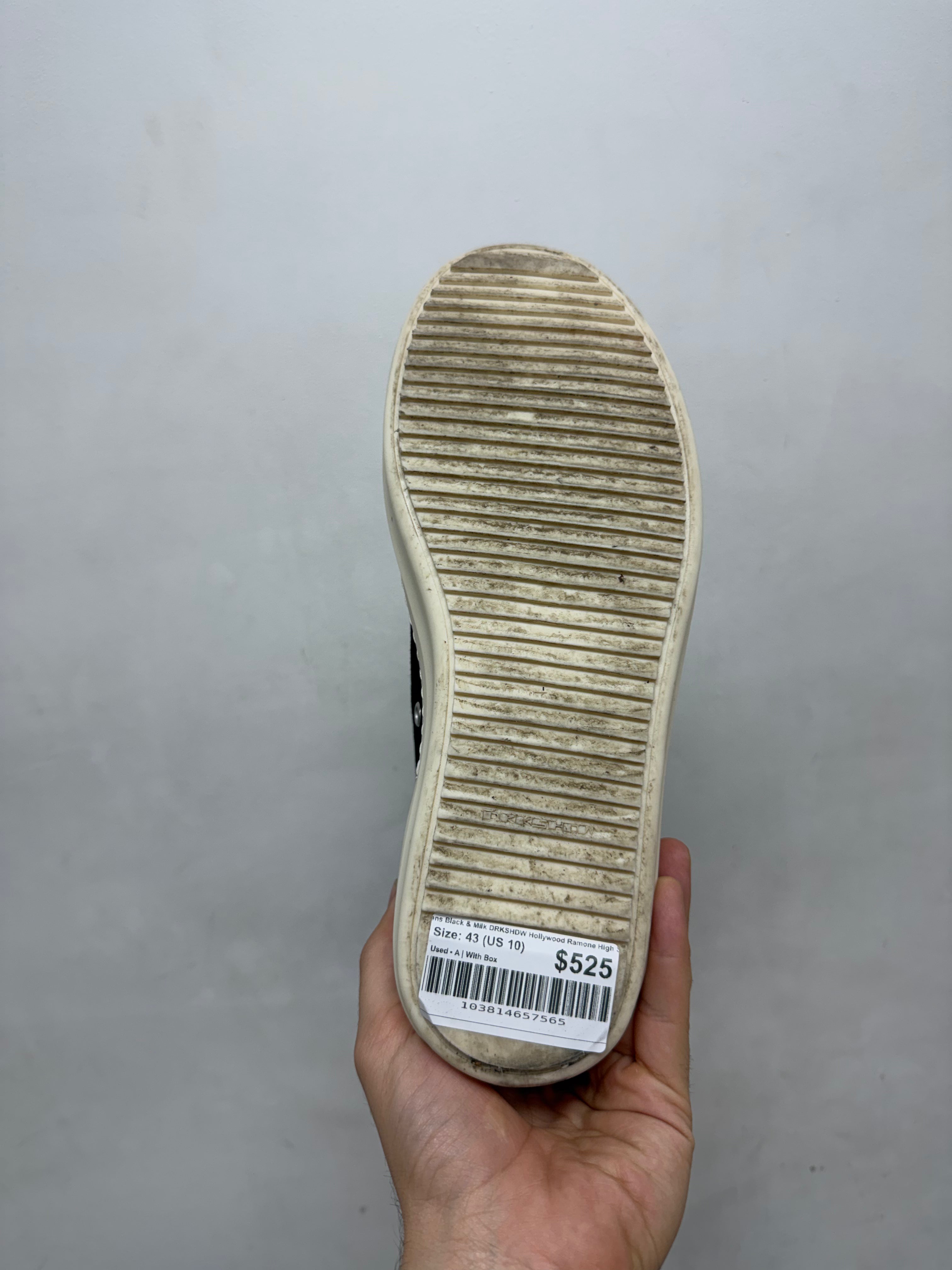 Rick Owens Black & Milk DRKSHDW Hollywood Ramone High Sneakers