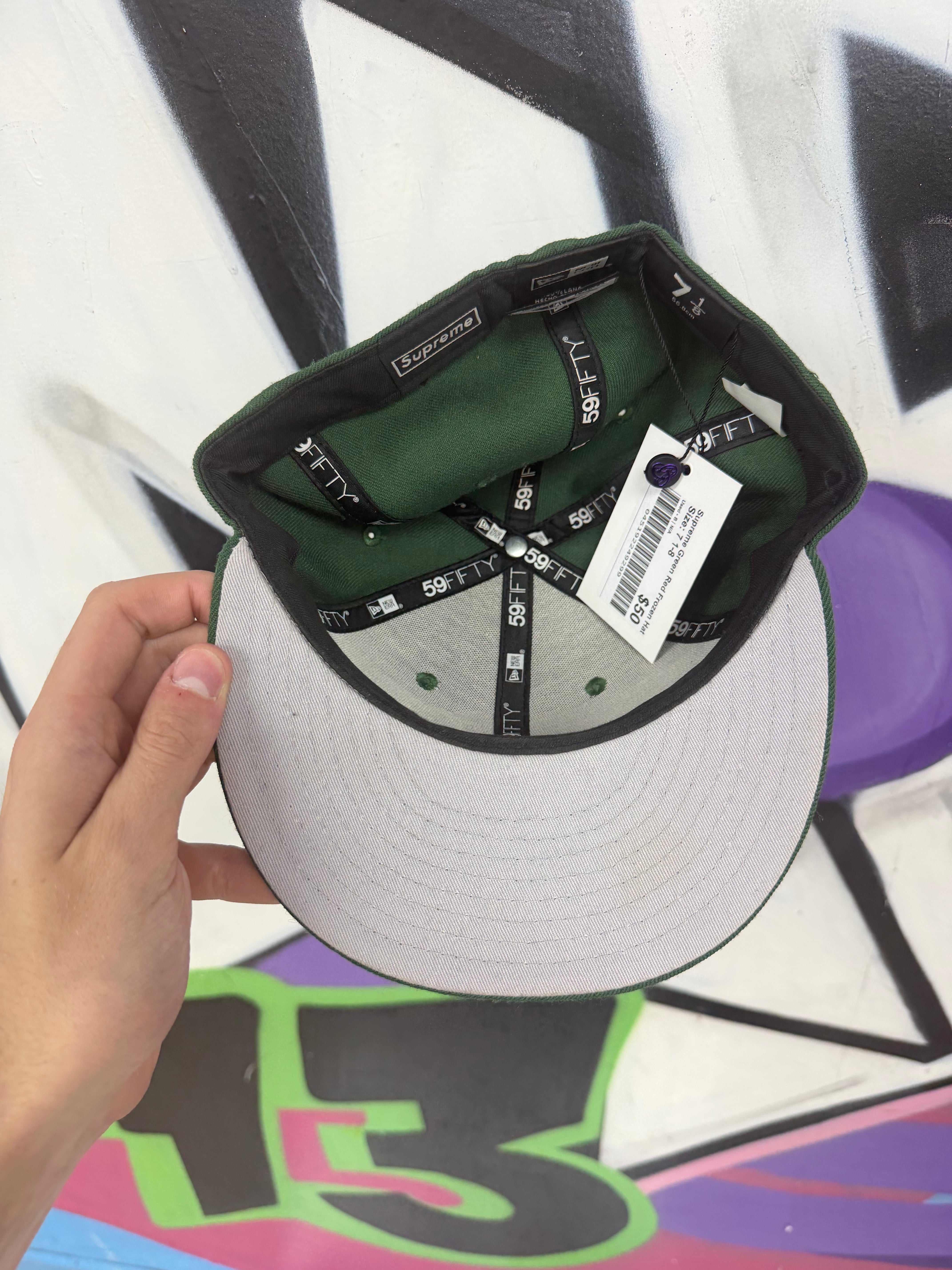 Supreme Green Red Frozen Hat