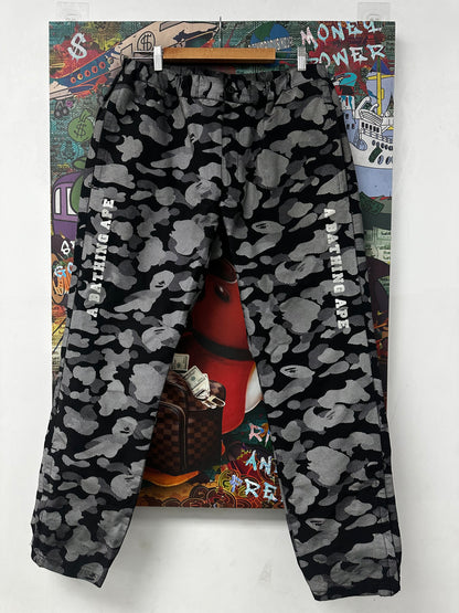 BAPE Mono Black & Silver Camo Track Pants