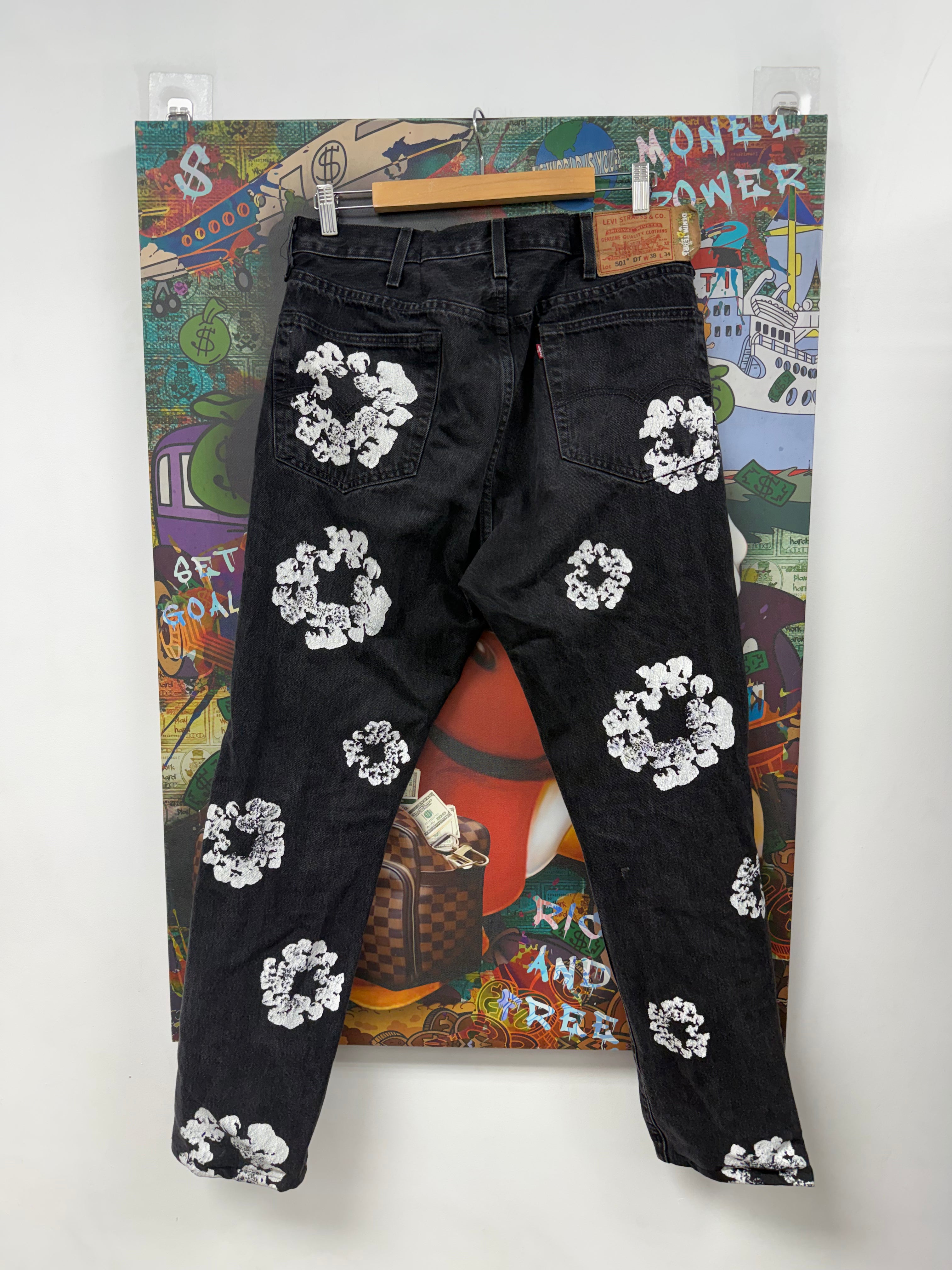 Denim Tears Black Wreath (Altered Fits 34) Jeans