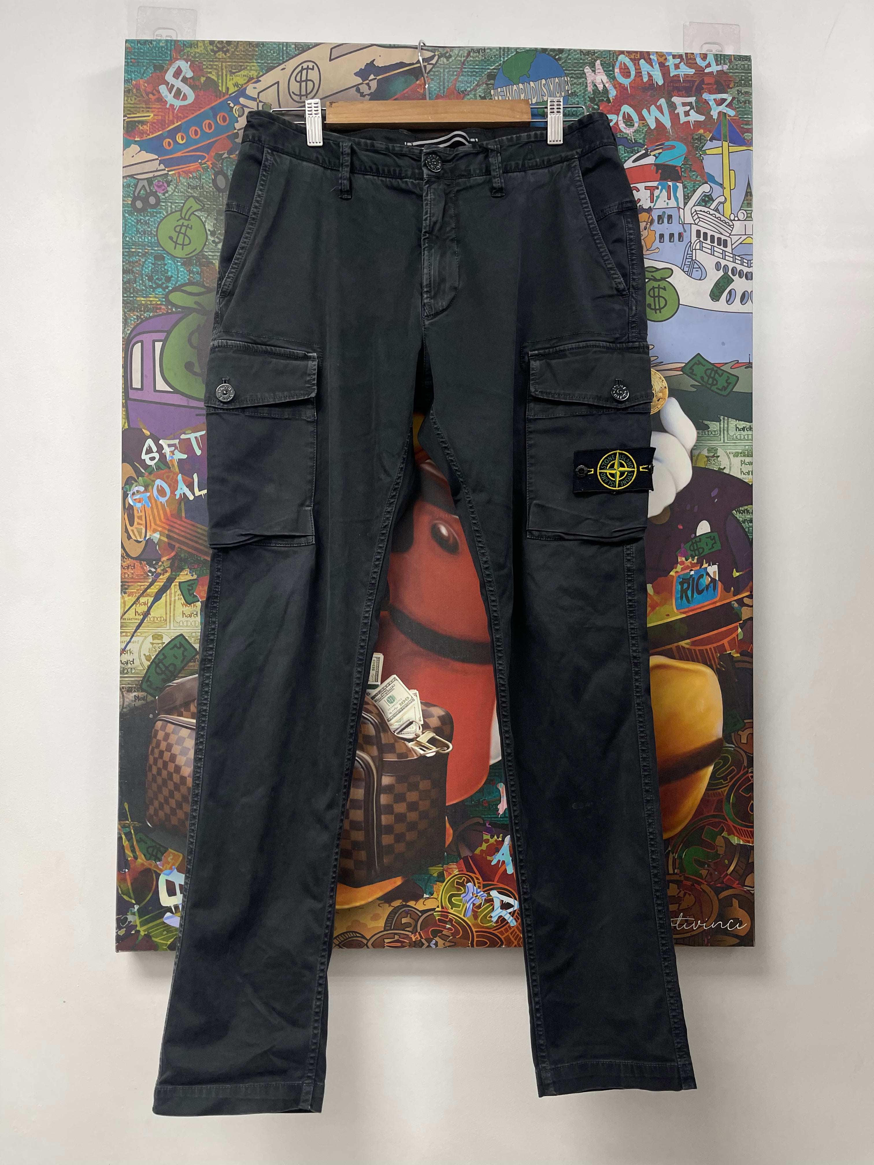 Stone Island Black Cargo Pants