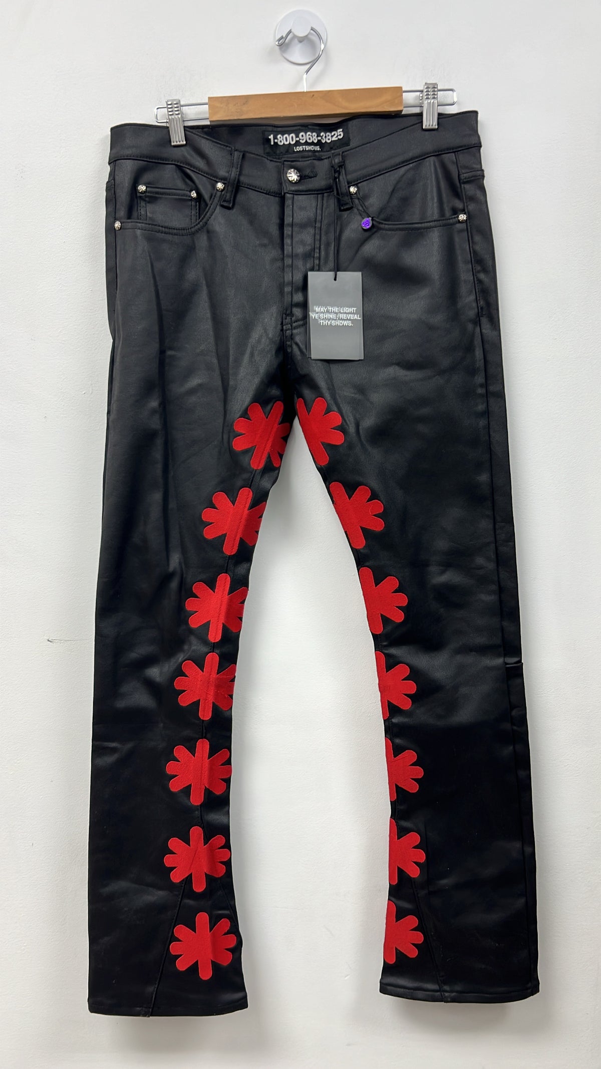 LOSTSHDWS Black Red Wax Jeans
